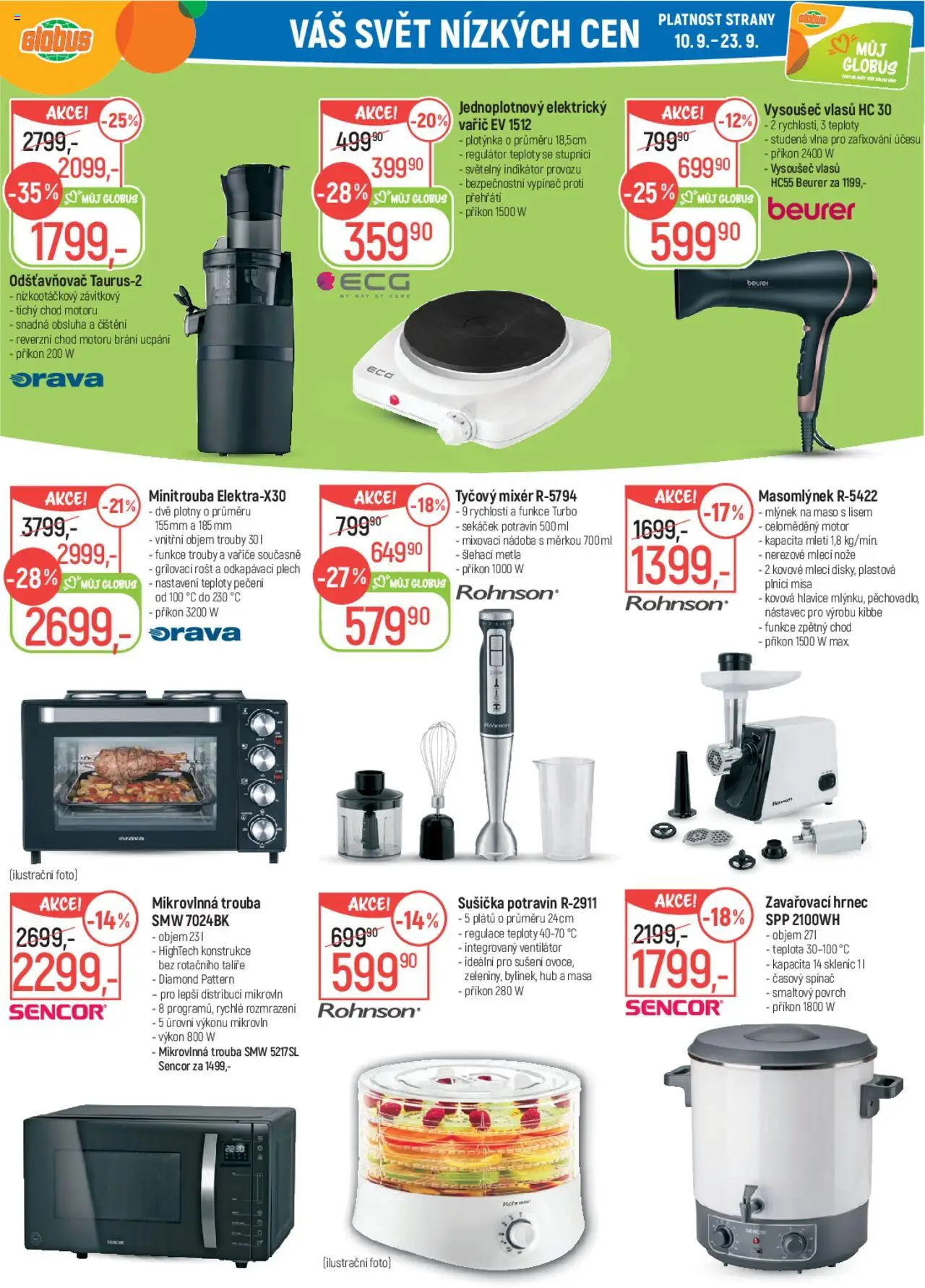 Globus leták od 10.09.2025 | Strana: 24 | Produkty: Sušička, Sekáček potravin, Mlýnek, Odšťavňovač