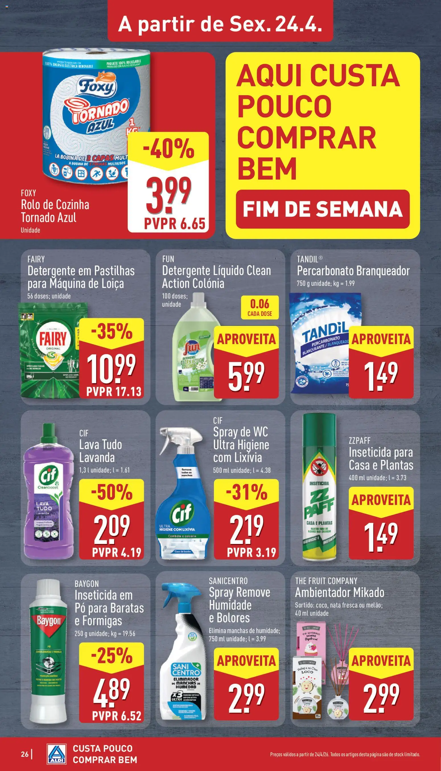 Aldi folheto │ válido de 20.04.2026 | Página: 26 | Produtos: Pó, Detergente, Banho, Nata