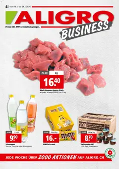 Aligro Aktionen Businesskunden - Schlieren, Gossau SG, Frauenfeld, Rapperswil-Jona, Sargans, Bern, Brüttisellen, Pratteln, Emmen, Spreitenbach ab 19.01.2026 gültig