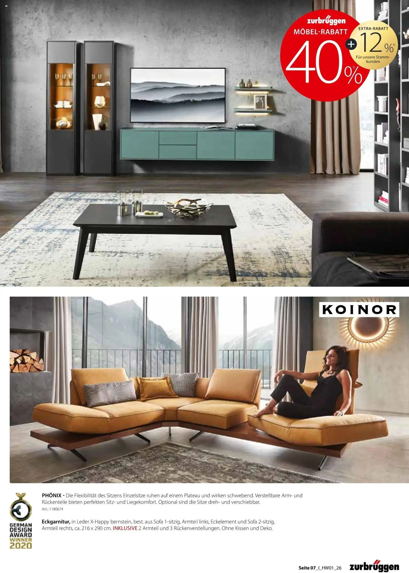 Zurbrüggen - Zurbrüggen: Ihr Einrichtungshaus der Extraklasse – gültig ab 26.03.2026 | Seite: 7 | Produkte: Kissen, Sofa