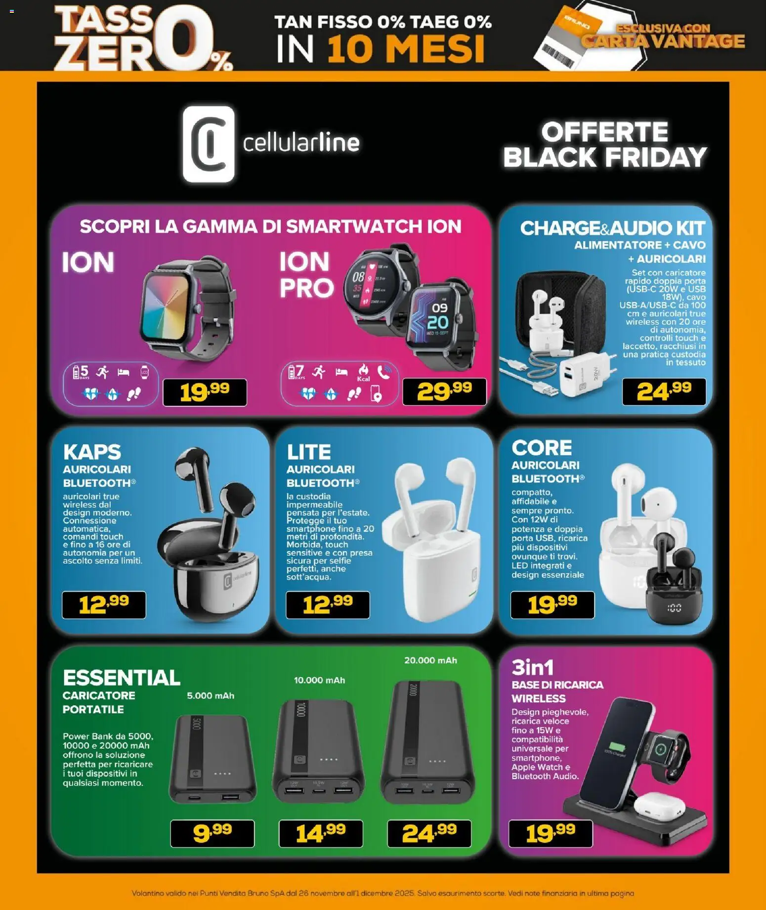 Volantino BRUNO del 26.11.2025 | Pagina: 33 | Prodotti: Auricolari, USB, Smartwatch, Apple Watch