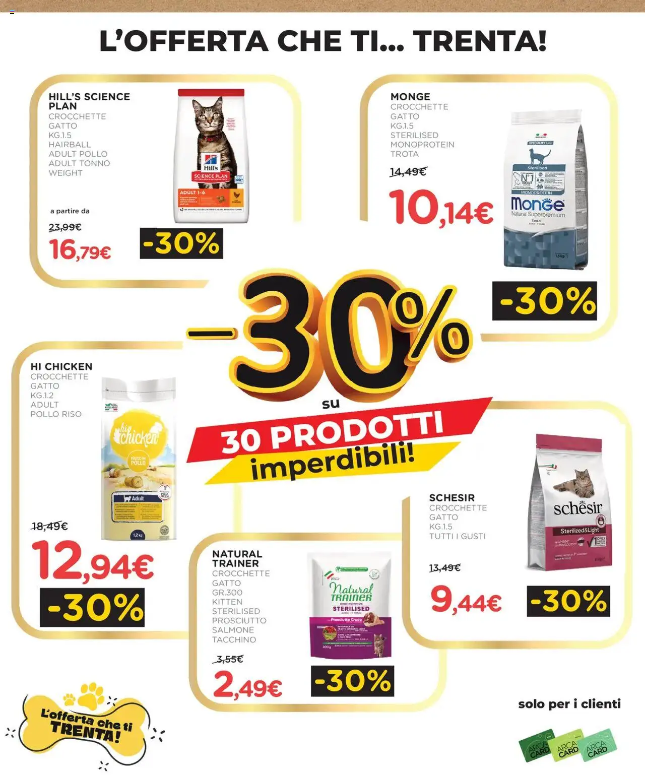 Volantino Arcaplanet del 20.10.2025 | Pagina: 2 | Prodotti: Salmone, Prosciutto, Crocchette, Crocchette gatto