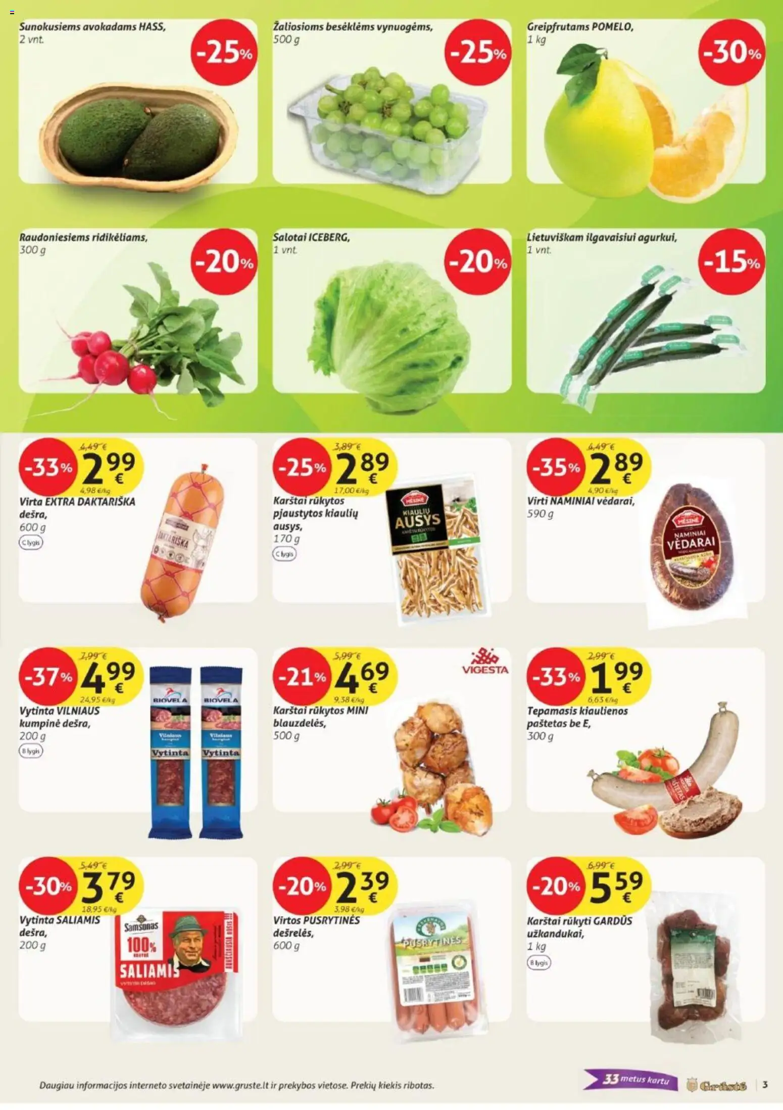 GRUSTE akcijos nuo 21.11.2025 | Puslapis: 3 | Prekių: Kiaulienos, Saliamis