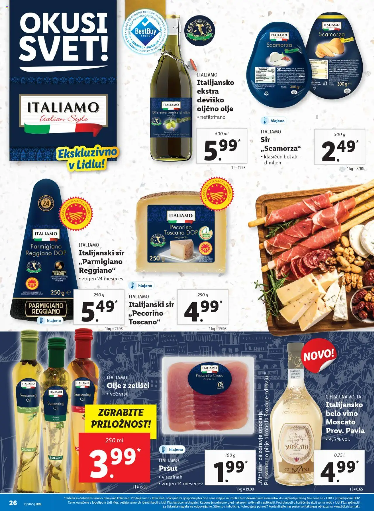Lidl katalog │ velja od 14.08.2025 | Stran: 48 | Izdelki: Pršut, Oljčno olje, Sir, Vino