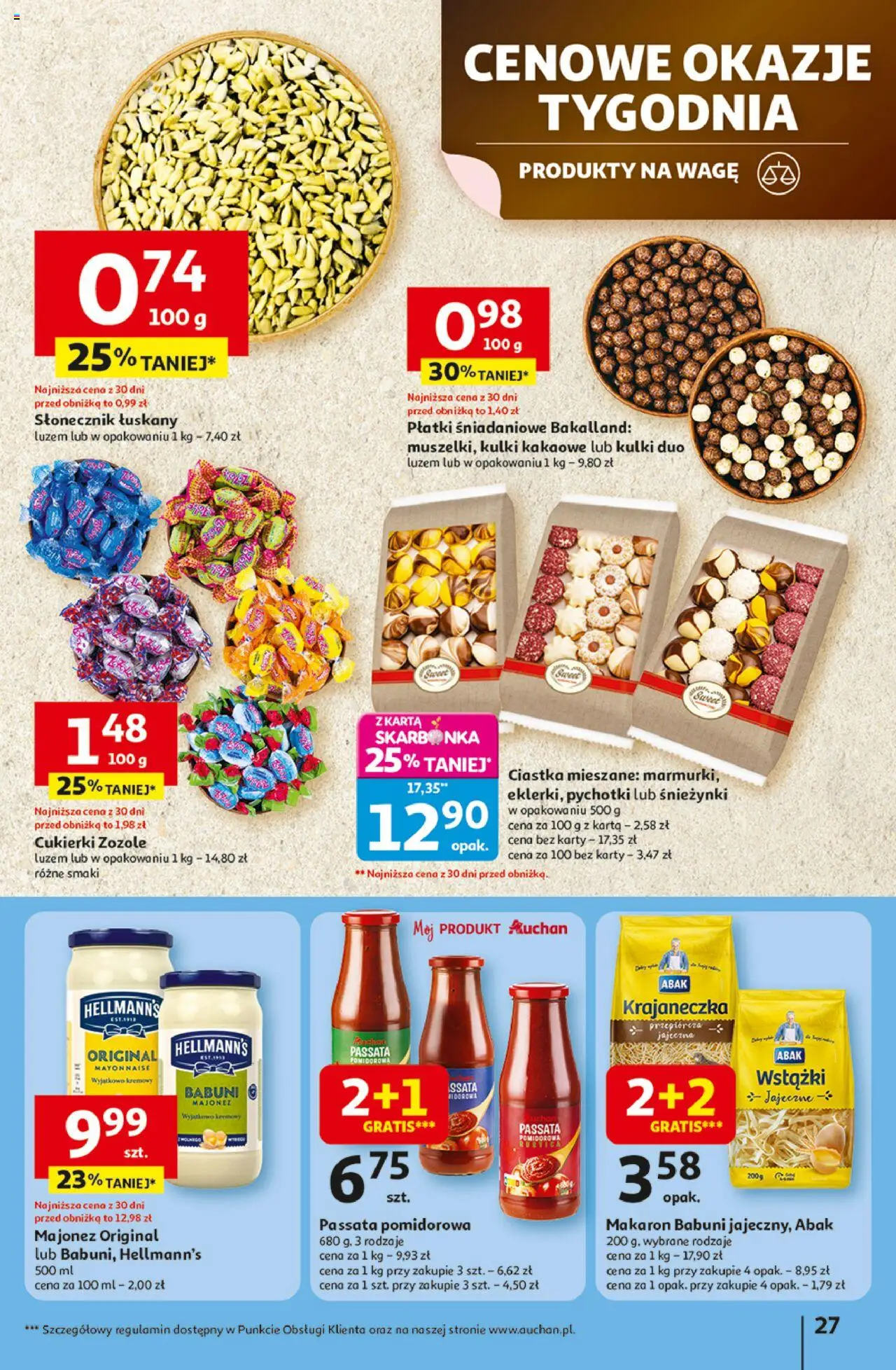 Auchan Gazetka - Odlotowe ceny na start szkoły Hipermarket od 28.08.2025 | Strona: 27 | Produkty: Cukierki zozole, Cukierki, Płatki, Majonez