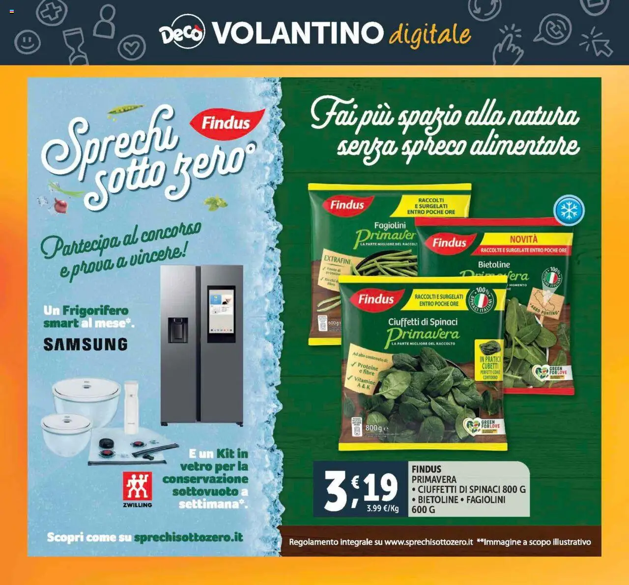 Volantino Decò del 21.08.2025 | Pagina: 24 | Prodotti: Spinaci, Frigorifero, Fagiolini, Samsung