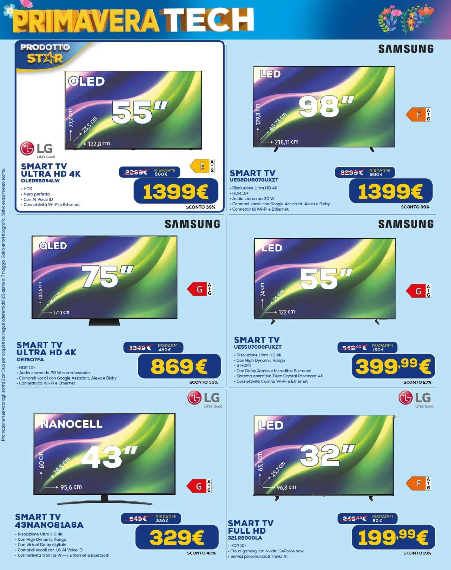 Volantino Euronics del 23.04.2026 | Pagina: 2 | Prodotti: smart TV, TV, Audio, Samsung