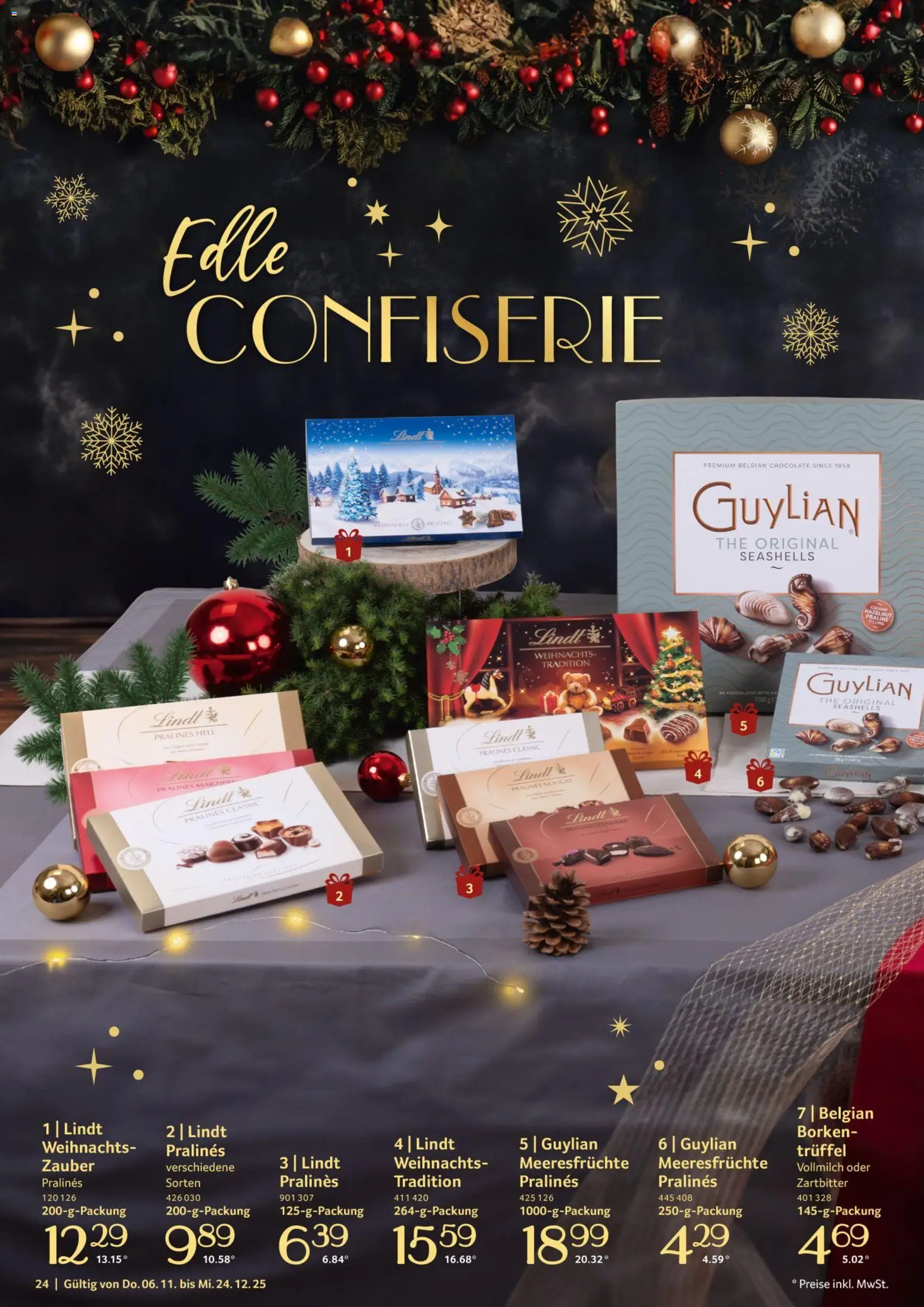 Selgros Genussmomente – gültig ab 06.11.2025 | Seite: 24 | Produkte: Meeresfrüchte, Lindt