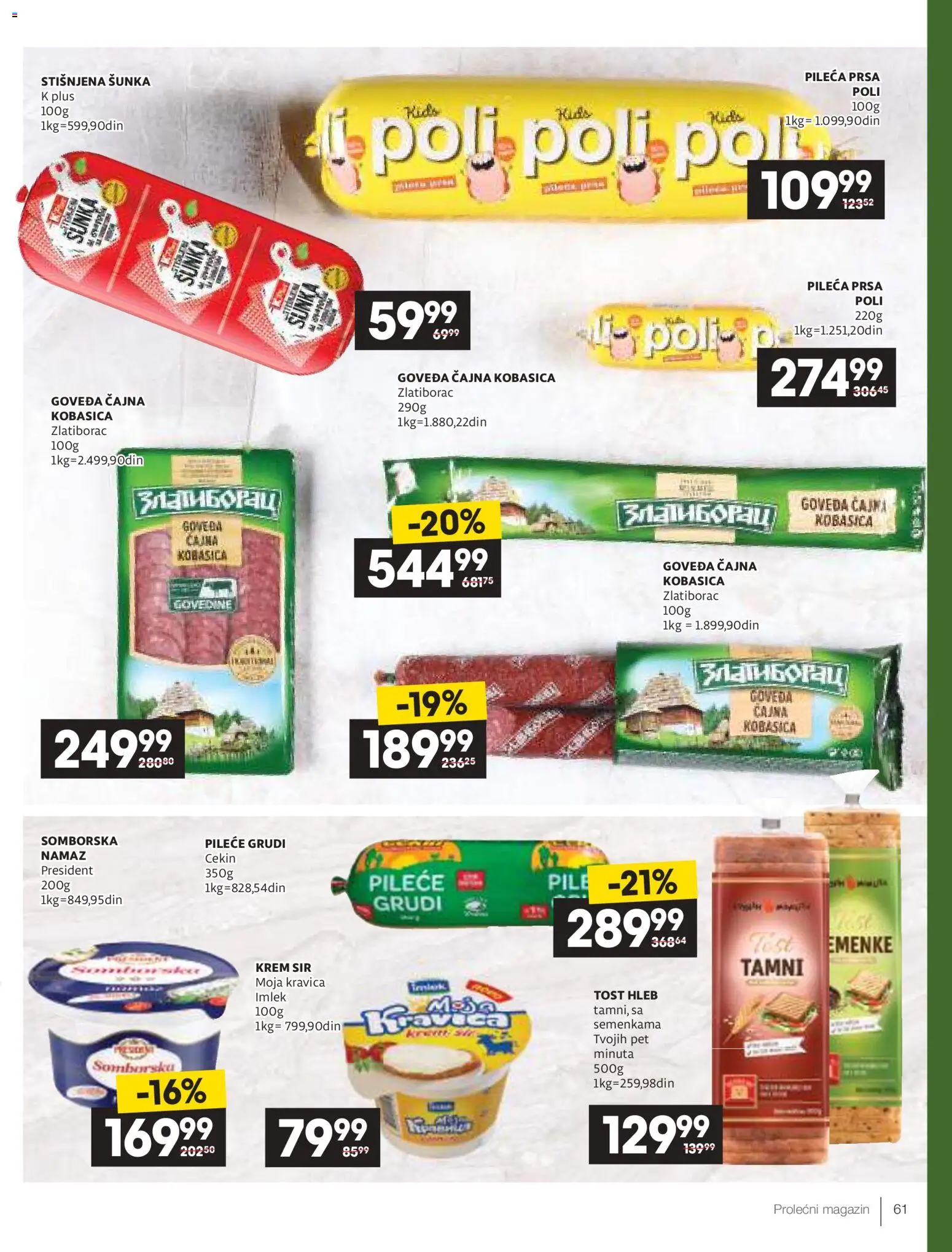 Idea katalog - važi od 09.04.2026 | Strana: 61 | Proizvode: Tost hleb, Pileće grudi, Krem sir, Kobasica