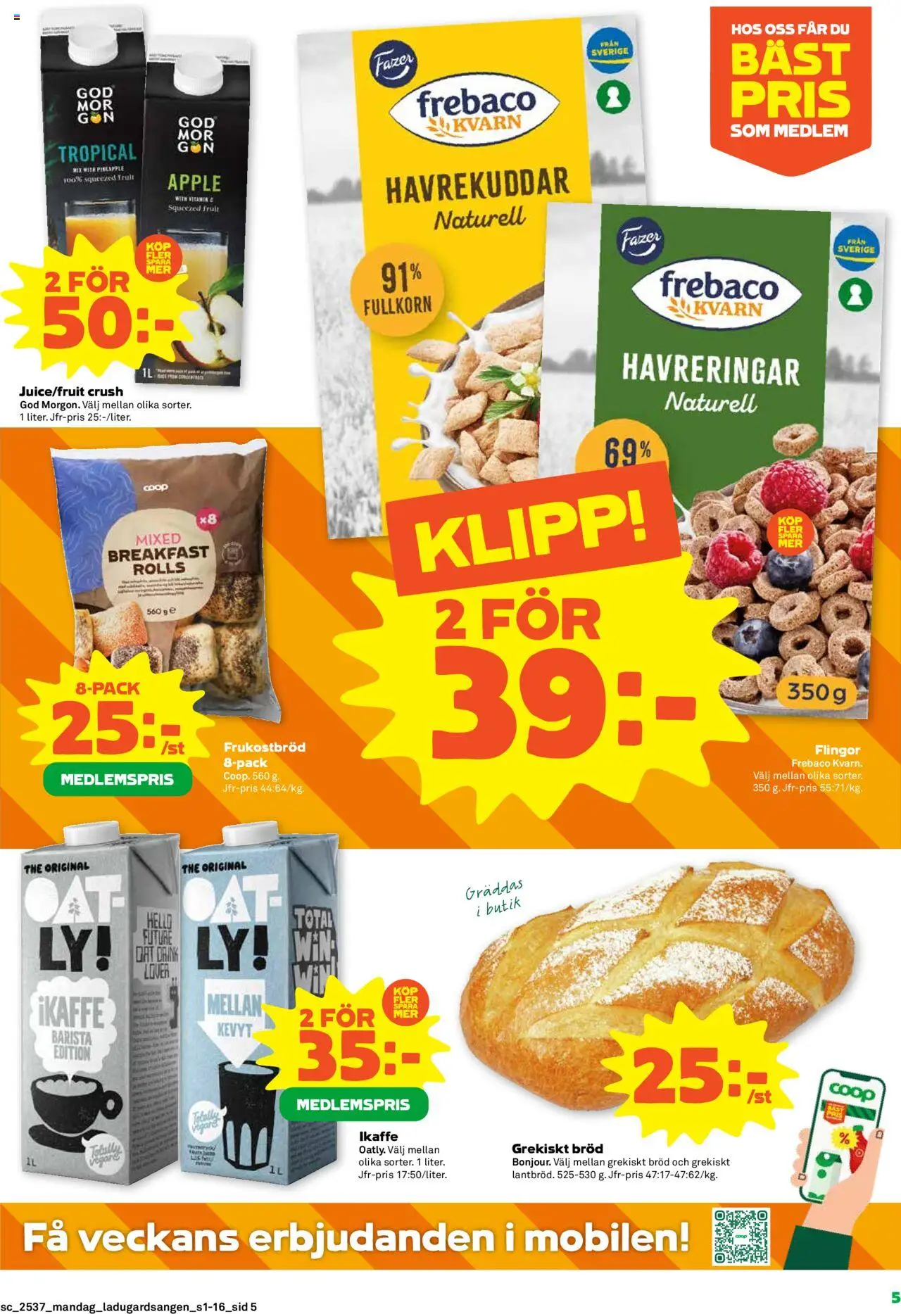 Coop Forum reklamblad aktuell från 08.09.2025 | Sida: 5 | Produkter: Kvarn, Bröd, Äpple, Flingor