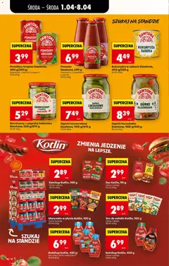 Pogląd oferty "Pomidory krojone Dawtona, 400 g/240 g, klasyczne, z bazylią i oregano" - ważna od 01.04.2026 | Strona: 52