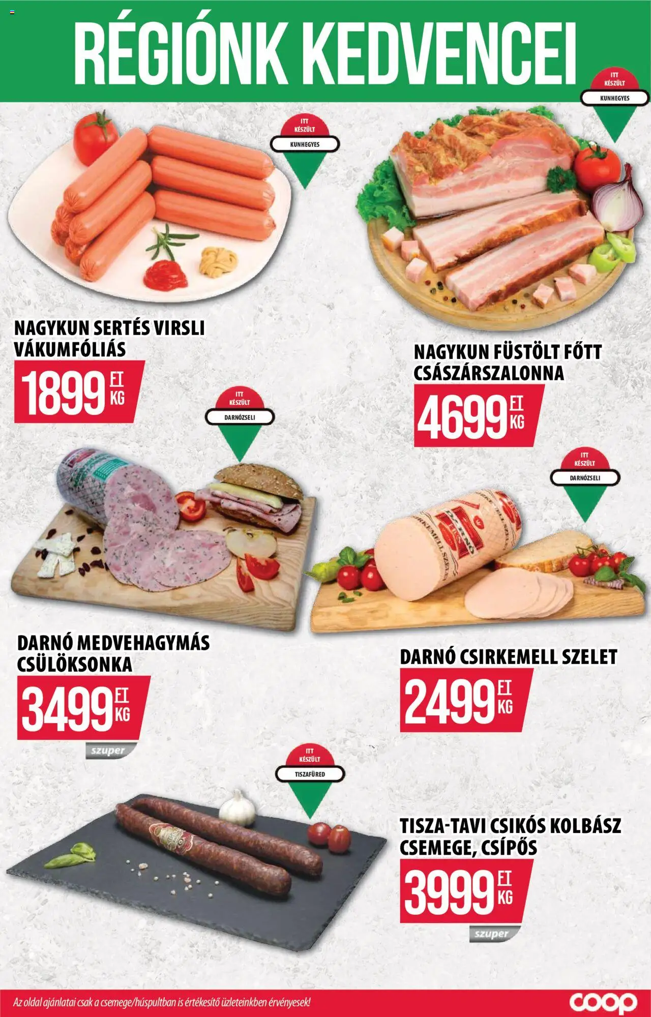 COOP akciós ujság - amely érvényes a következő dátumtól: 07.08.2025 | Oldal: 3 | Termékek: Virsli, Kolbász, Császárszalonna, Csirkemell
