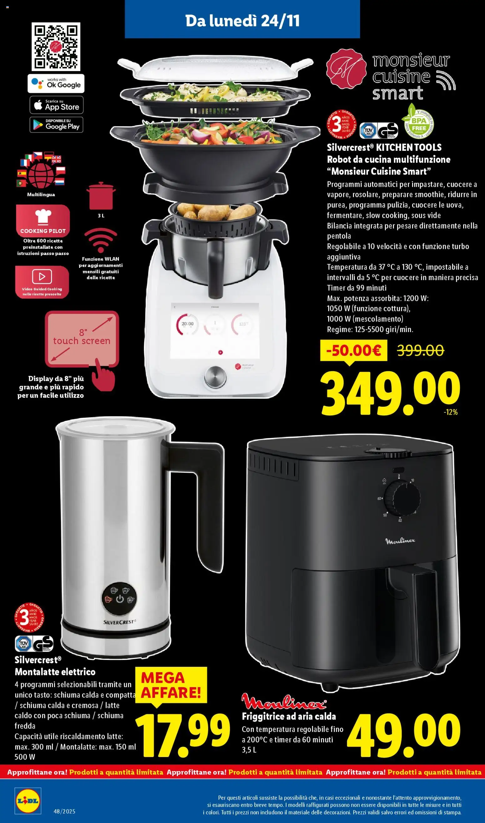 Volantino Lidl del 24.11.2025 | Pagina: 36 | Prodotti: Friggitrice ad aria, Video, Robot, Robot da cucina