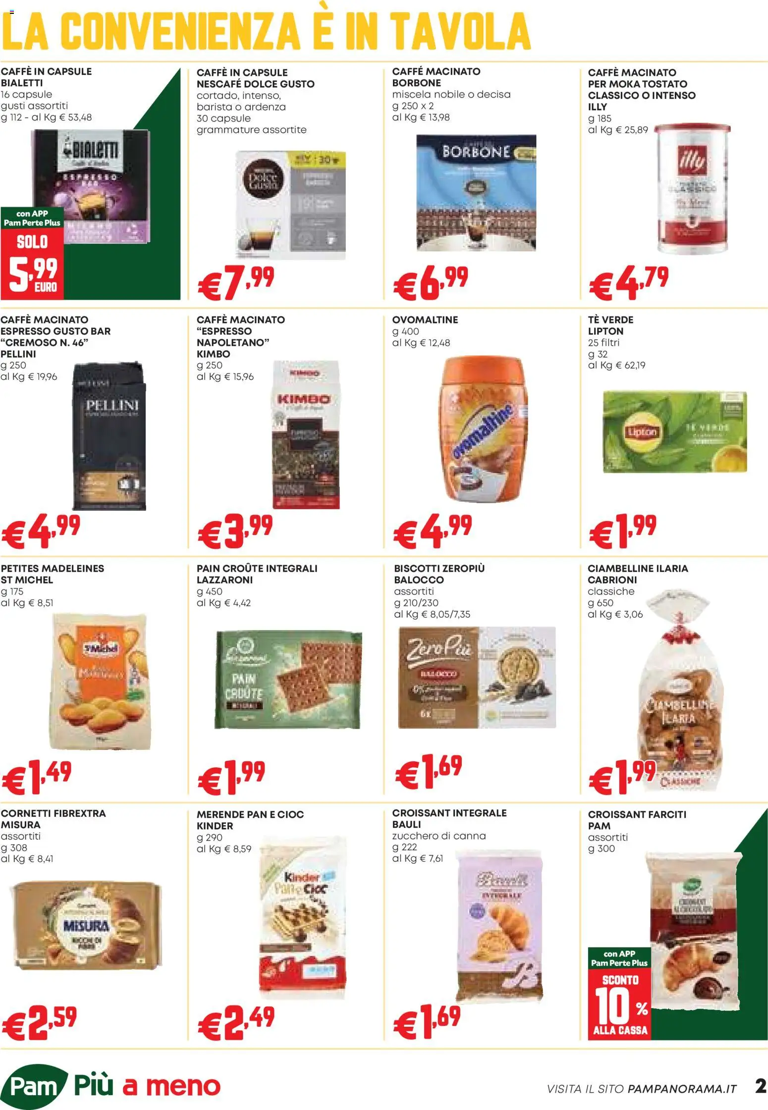 Volantino PAM del 12.02.2026 | Pagina: 2 | Prodotti: Tè, Biscotti, Zucchero, Macinato