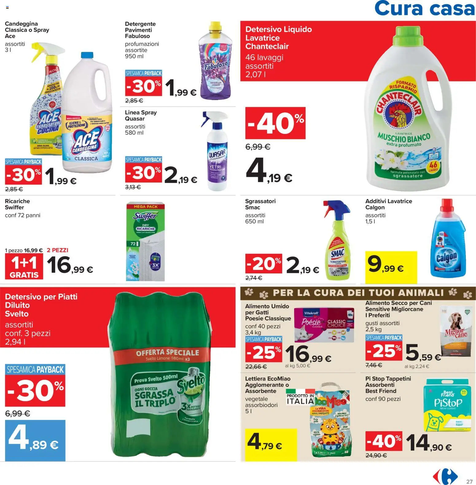 Volantino Carrefour del 07.11.2025 | Pagina: 27 | Prodotti: Detergente, Detersivo per piatti, Candeggina, Lavatrice