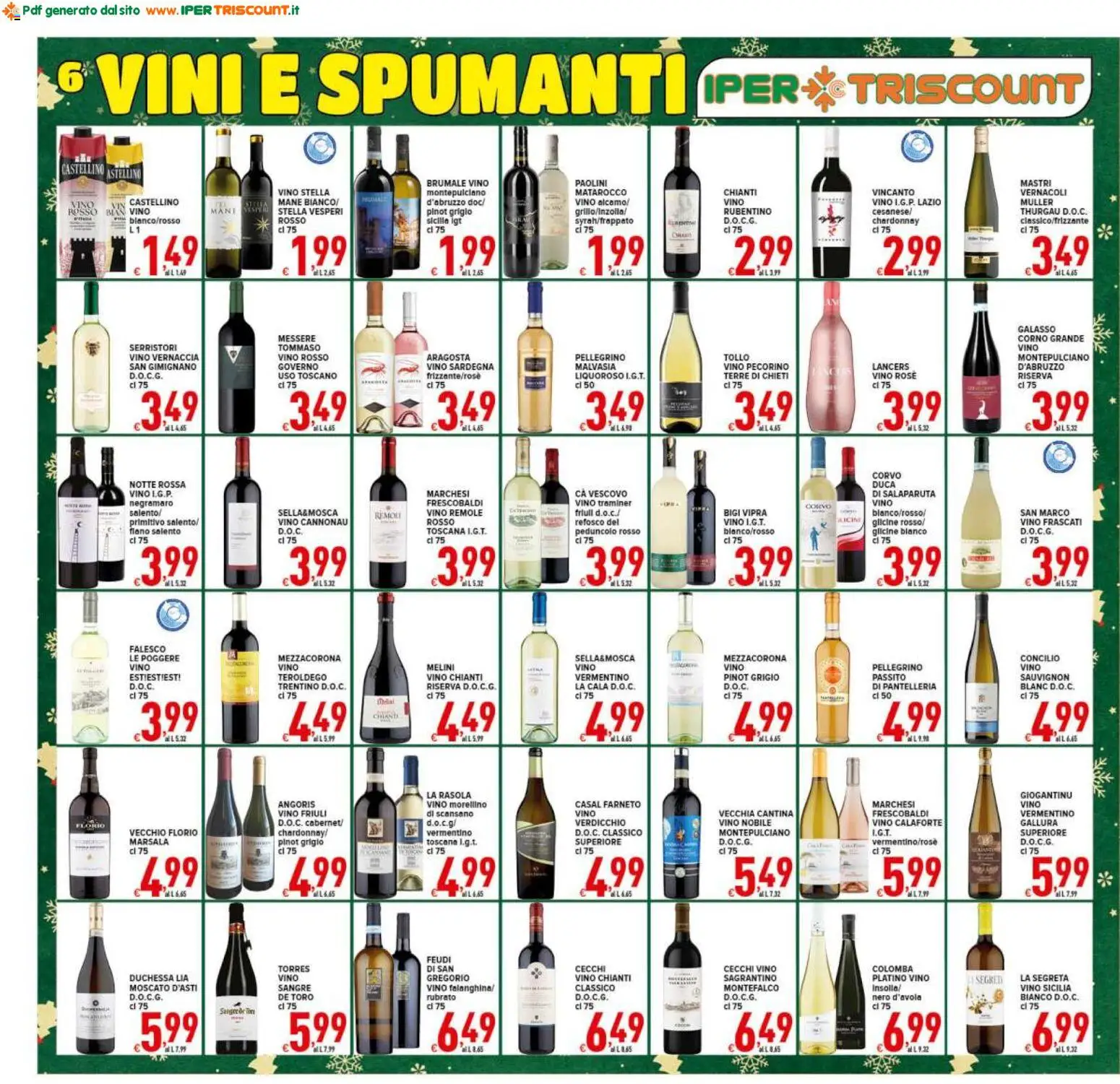 Volantino Ipertriscount del 06.12.2025 | Pagina: 6 | Prodotti: Vino, Pecorino, Vino rosso