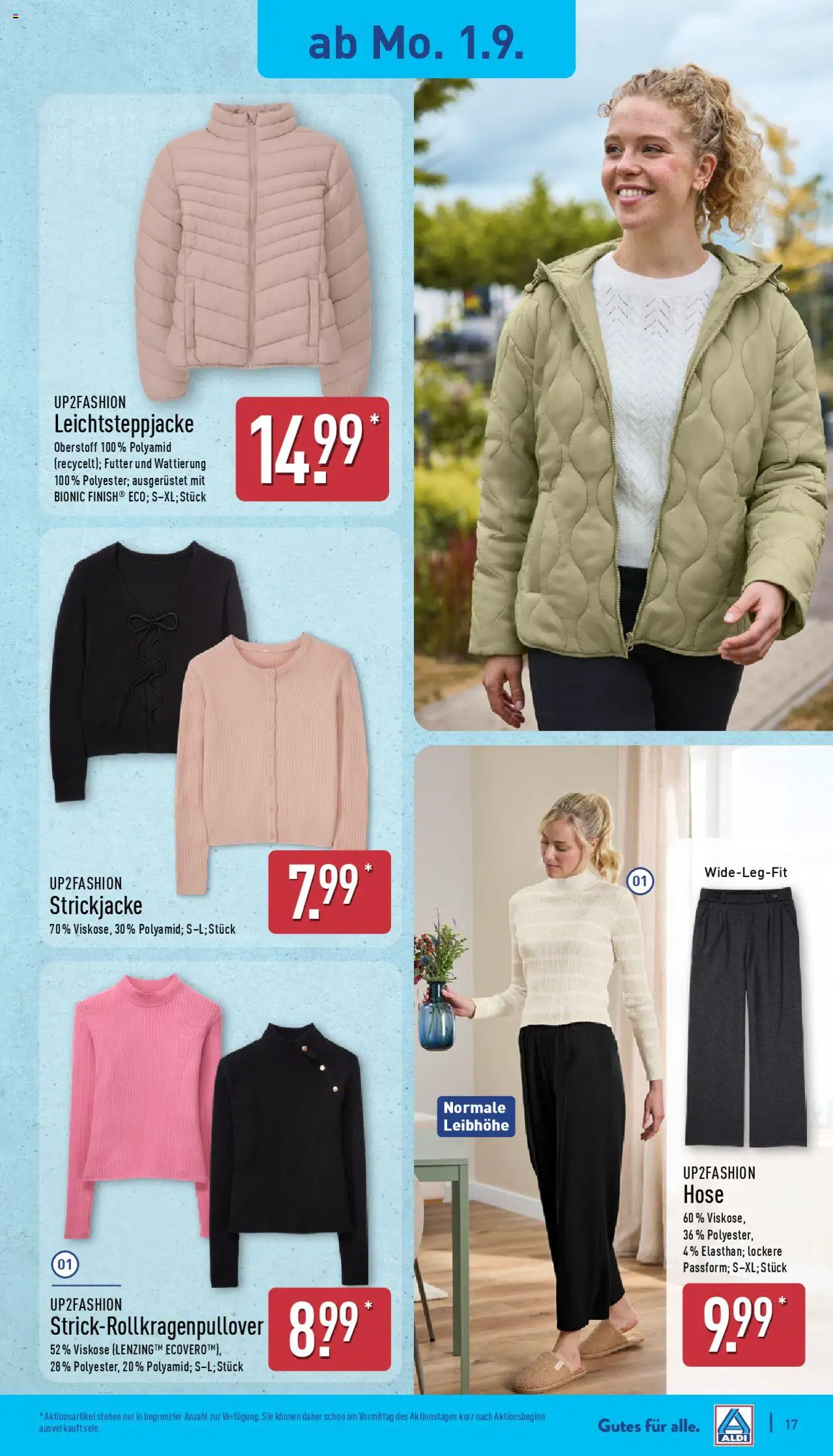 Aldi Prospekt 	 - gültig ab dem 01.09.2025 | Seite: 17 | Produkte: Up2fashion, Hose, Strickjacke