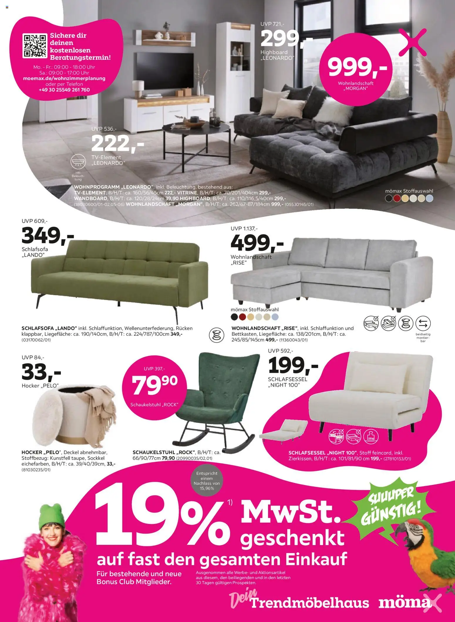 Mömax Prospekt 	 – gültig ab 02.01.2026 | Seite: 3 | Produkte: Wohnlandschaft, Hocker, HIghboard, Uhr