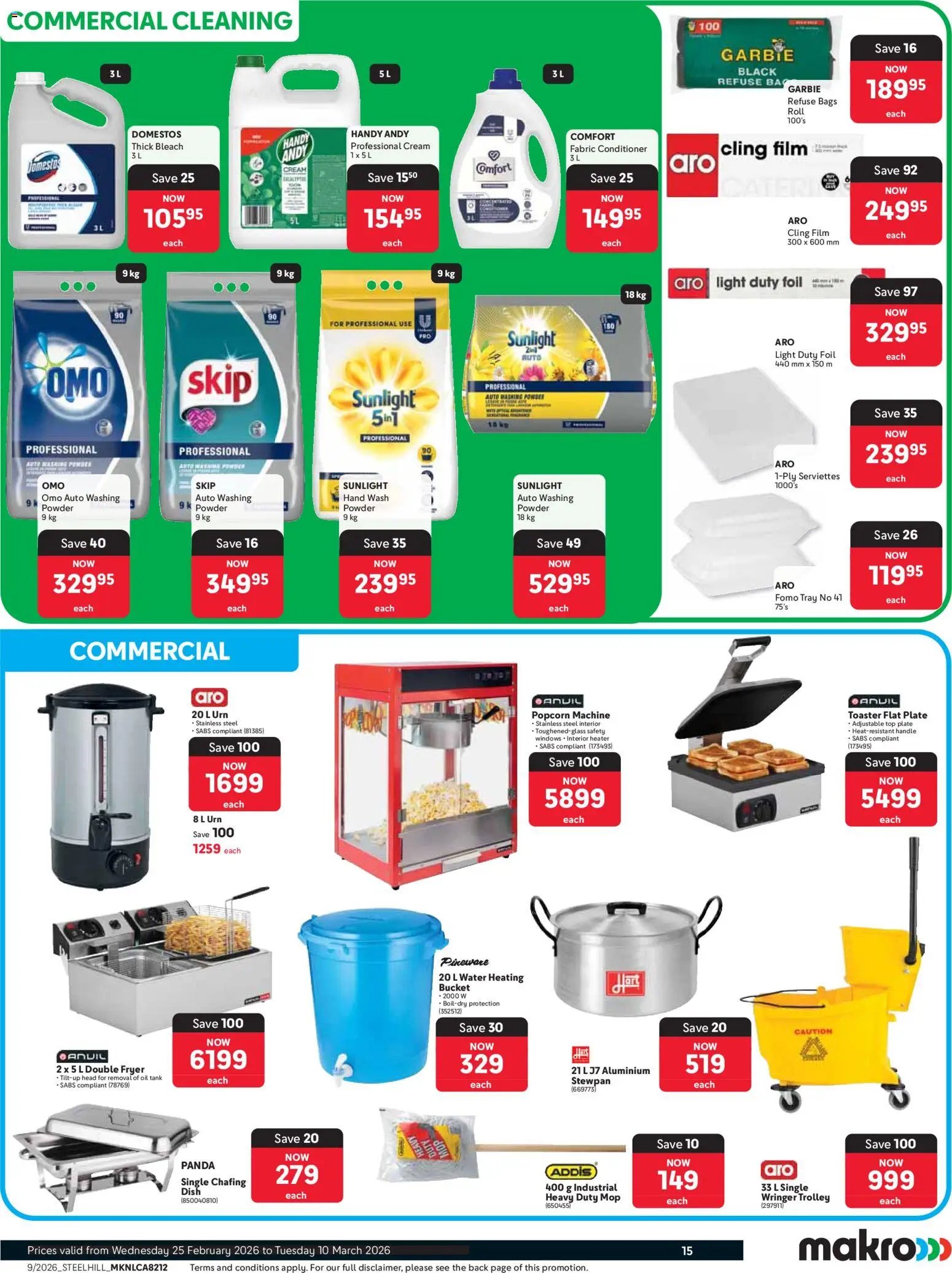 New Makro catalogue – valid from 25.02.2026 | Page: 15 | Products: Tray, Tank, Fryer, Refuse bags