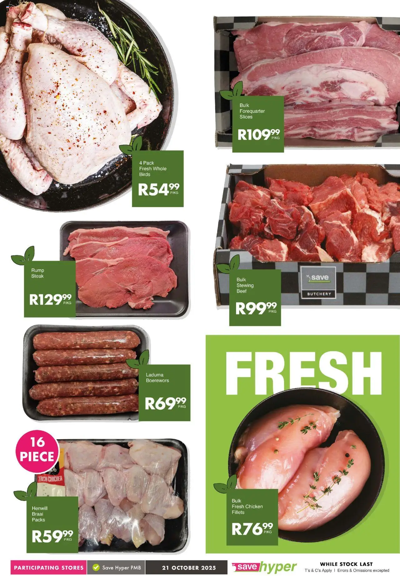 New Save catalogue – valid from 21.10.2025 | Page: 7 | Products: Steak, Boerewors, Chicken, Beef