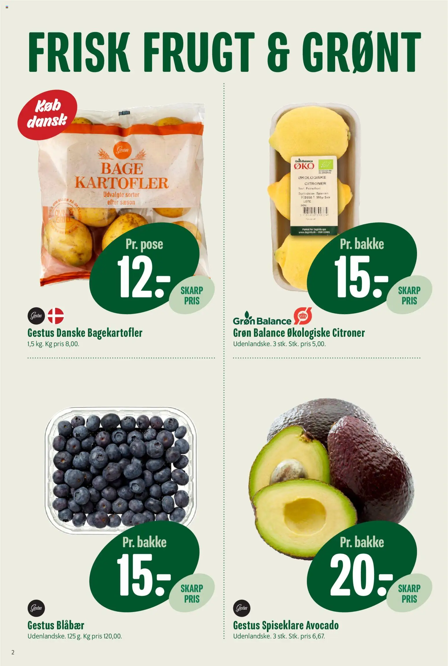 Min Købmand tilbudsavis – gyldig fra 27.12.2025 | Side: 2 | Produkter: Blåbær, Citroner, Kartofler, Avocado