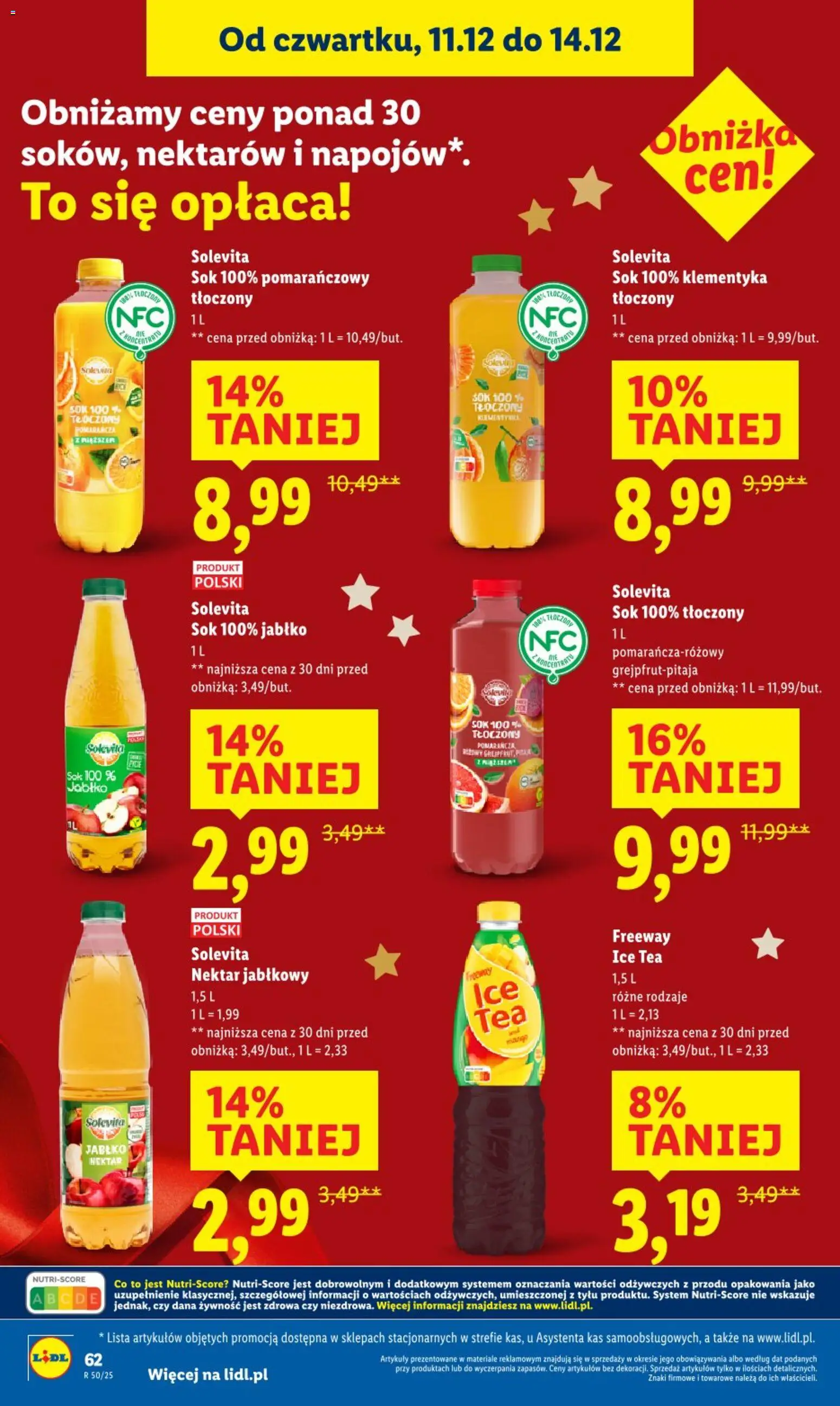 Lidl Gazetka od 11.12.2025 | Strona: 62 | Produkty: Ice Tea, Sok