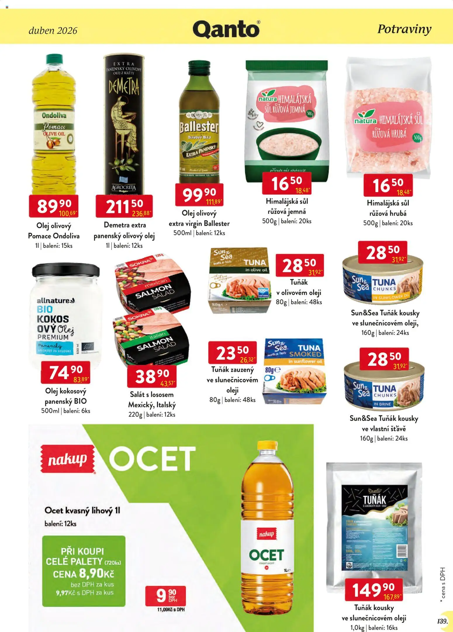 Astur & Qanto leták - Velkoobchod 04/2026 od 01.04.2026 | Strana: 139 | Produkty: Tuňák, Olej, Šála, Salát