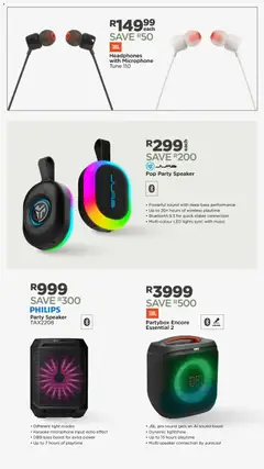 House and Home specials catalogue – valid from 05.01.2026 | Page: 28 | Products: Headphones, Microphone, Speaker, Light