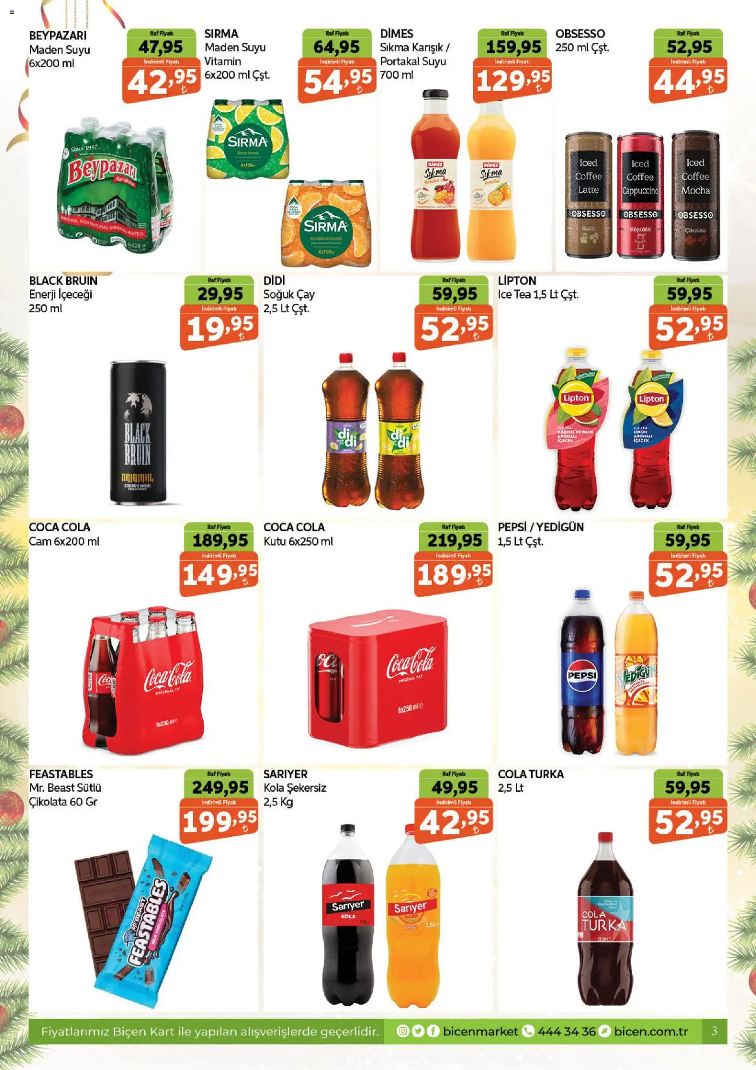 Biçen Market Katalog - 25.12.2025 tarihinden itibaren geçerlidir | Sayfa: 3 | Ürünler: Raf, Kutu, Enerji içeceği, Maden suyu