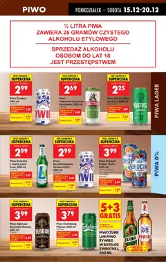 Pogląd oferty "Piwo limonka z miętą Lech Free, 330 ml, 9,06 zł/l" - ważna od 15.12.2025 | Strona: 57