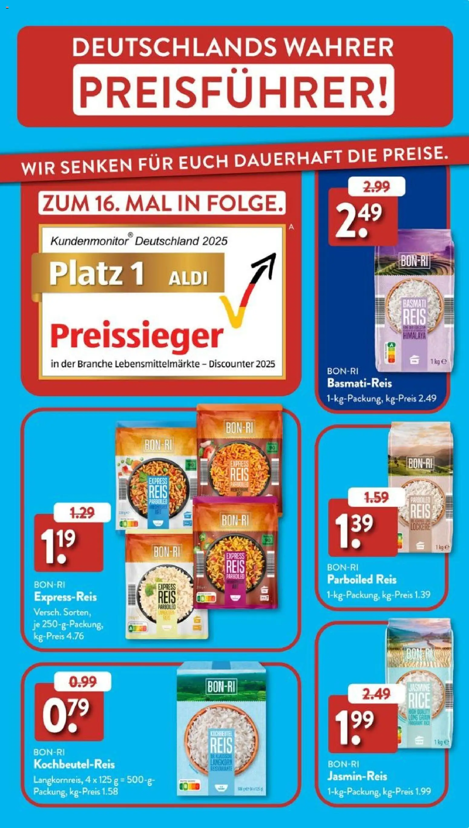 Aldi Süd Prospekt 	 – gültig ab 19.01.2026 | Seite: 33 | Produkte: Basmatireis, Jasminreis, Reis