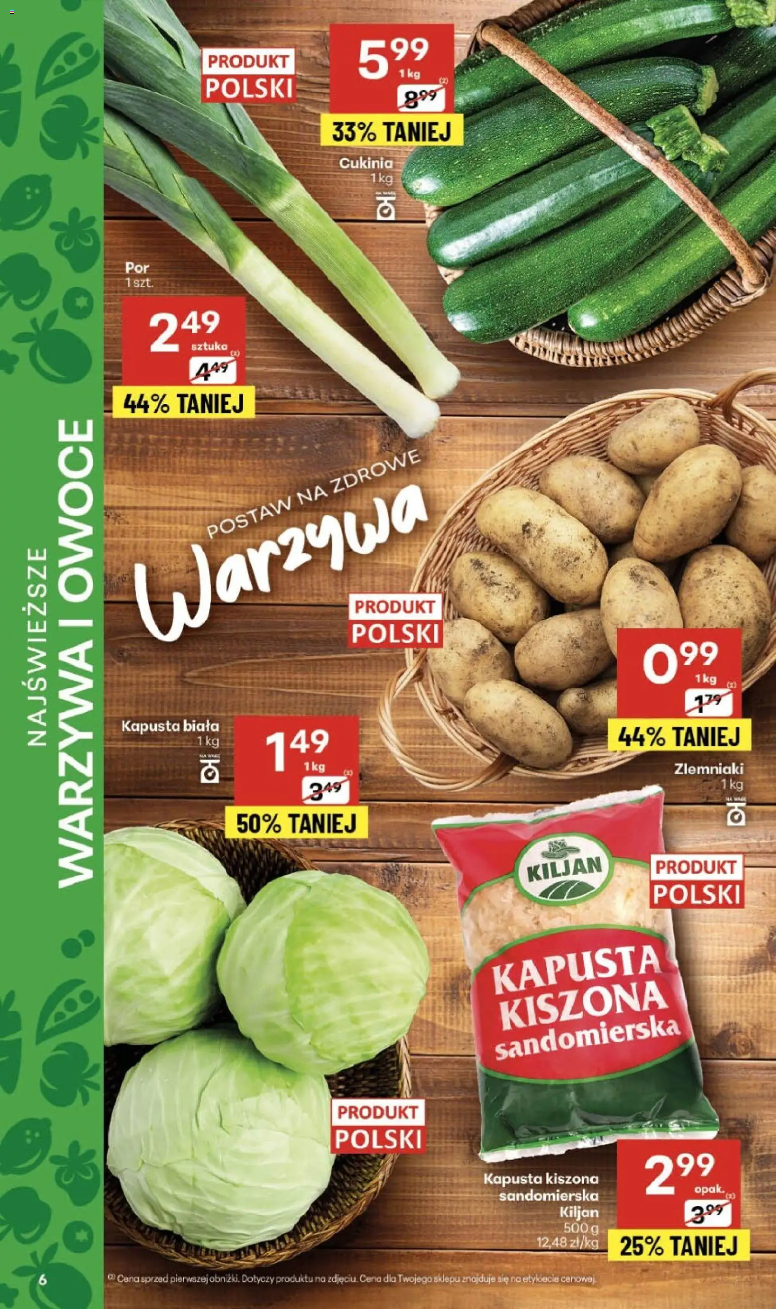 Delikatesy Centrum Gazetka od 06.11.2025 | Strona: 6 | Produkty: Kapusta kiszona, Cukinia, Kapusta biała, Warzywa