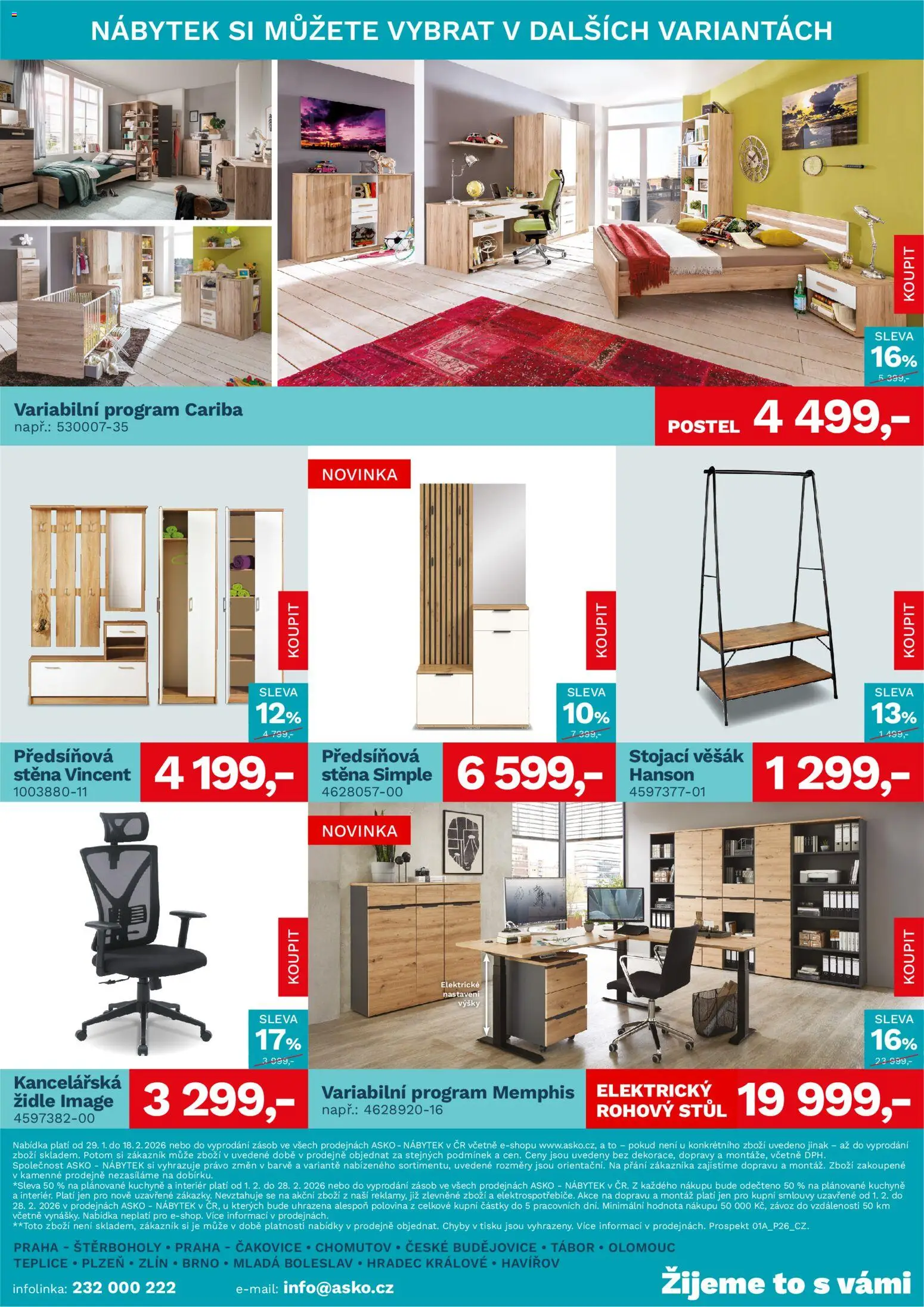 ASKO nábytek leták od 29.01.2026 | Strana: 4 | Produkty: Kancelářská židle, Předsíňová stěna, Židle, Věšák