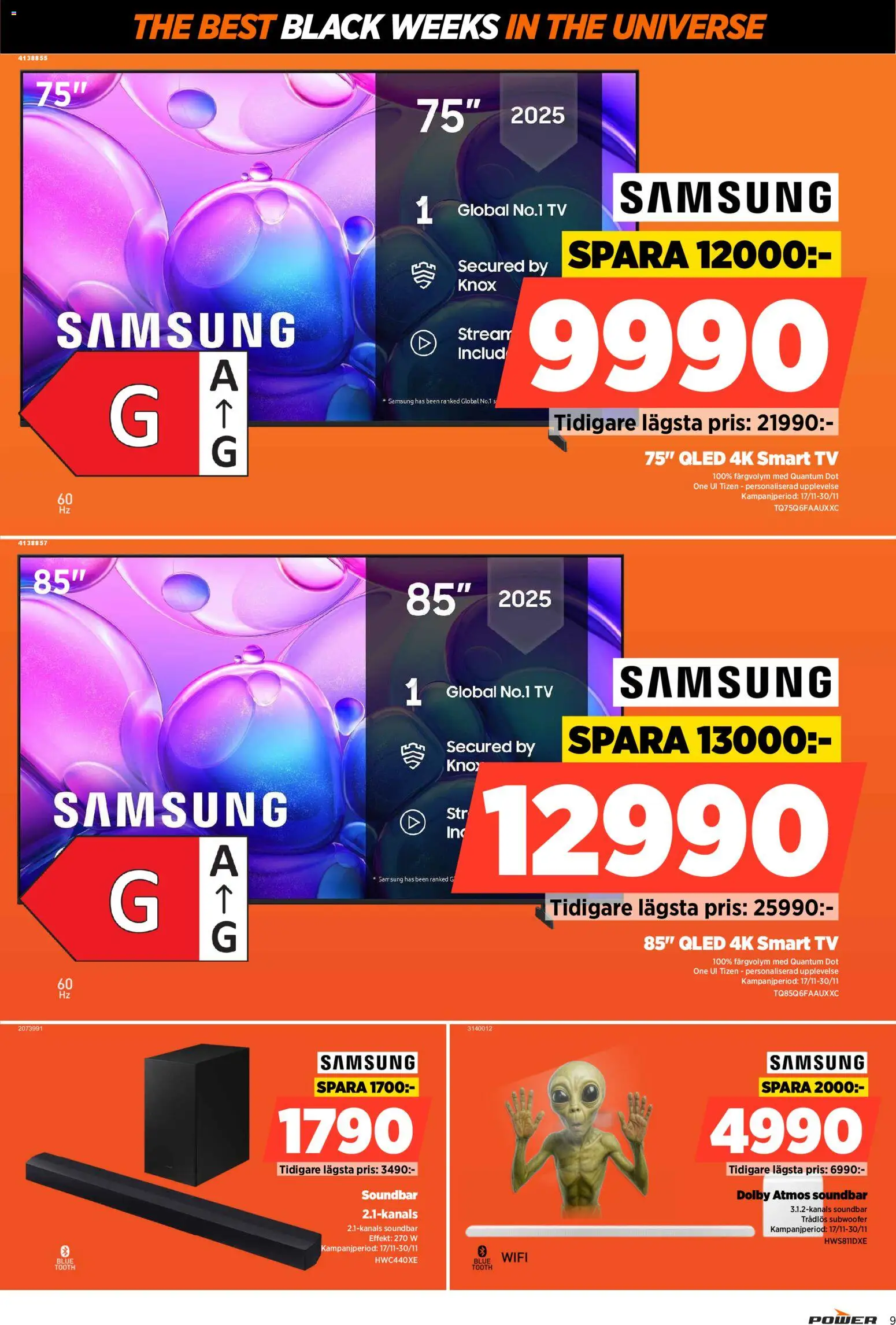 Power reklamblad aktuell från 24.11.2025 | Sida: 9 | Produkter: Smart tv, Tv, Wifi