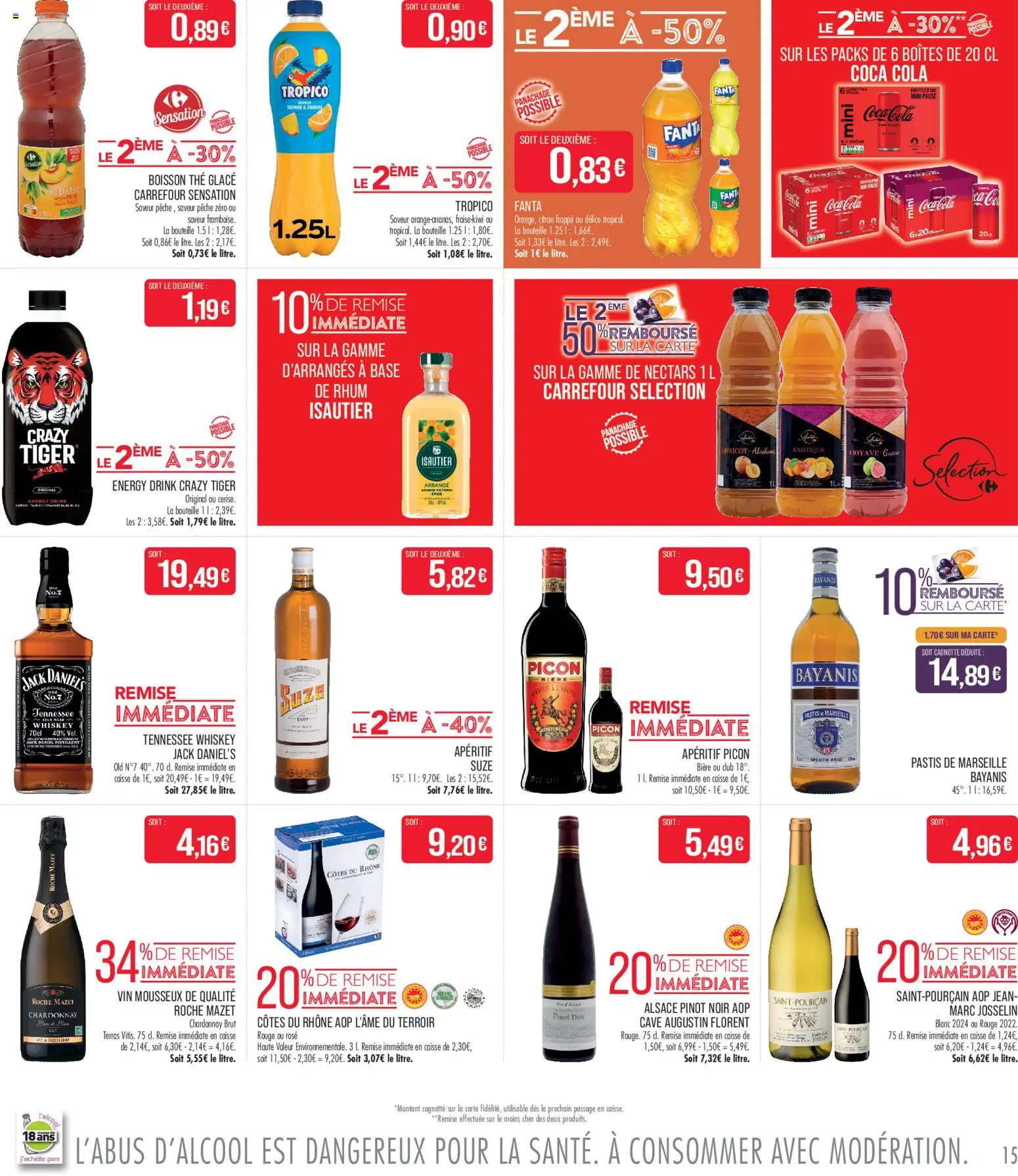 {H1} | Page: 15 | Produits: Citron, Pêche, Coca cola, Thé