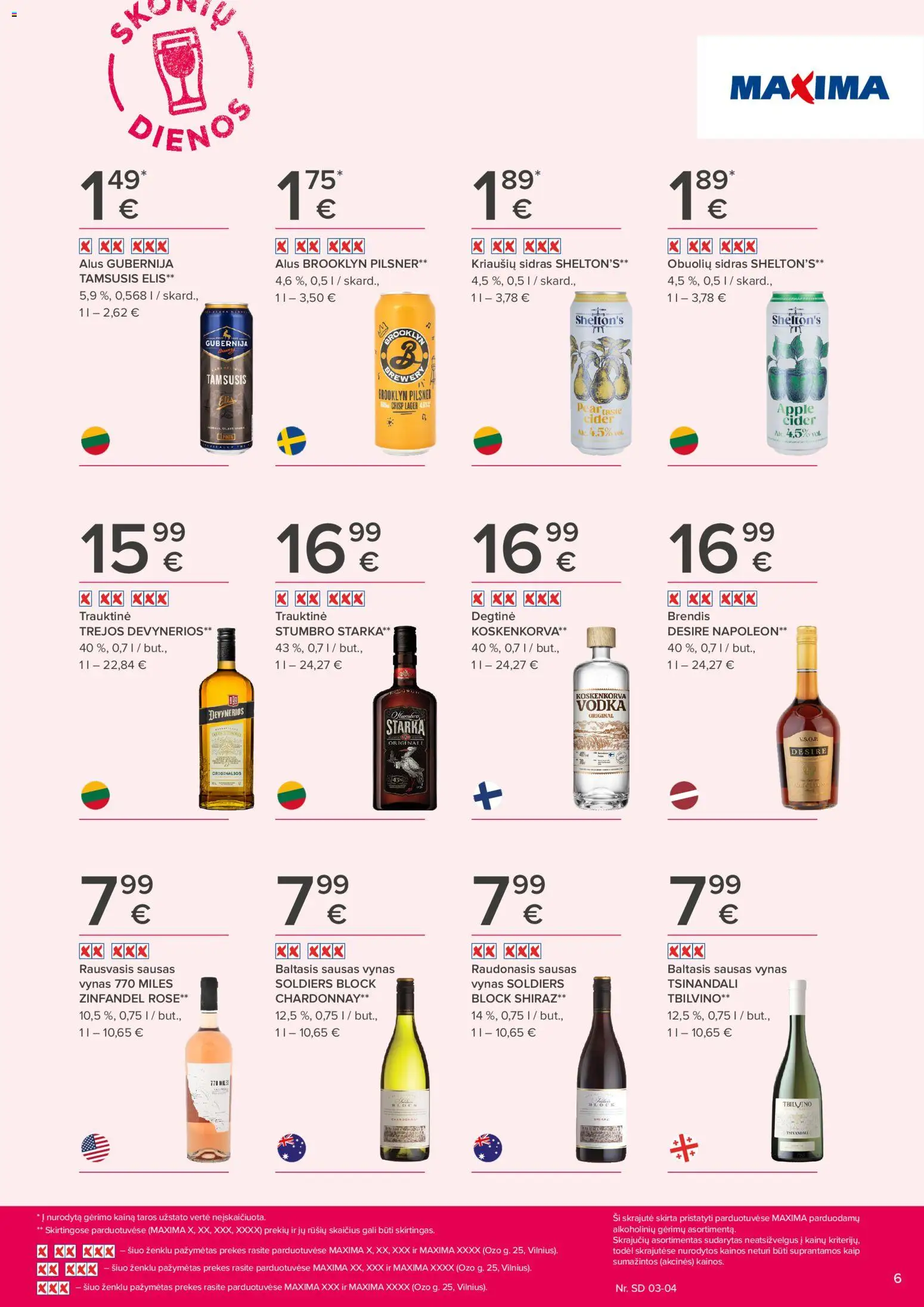 MAXIMA akcijos nuo 19.02.2026 | Puslapis: 6 | Prekių: Degtinė, Vynas, Alus