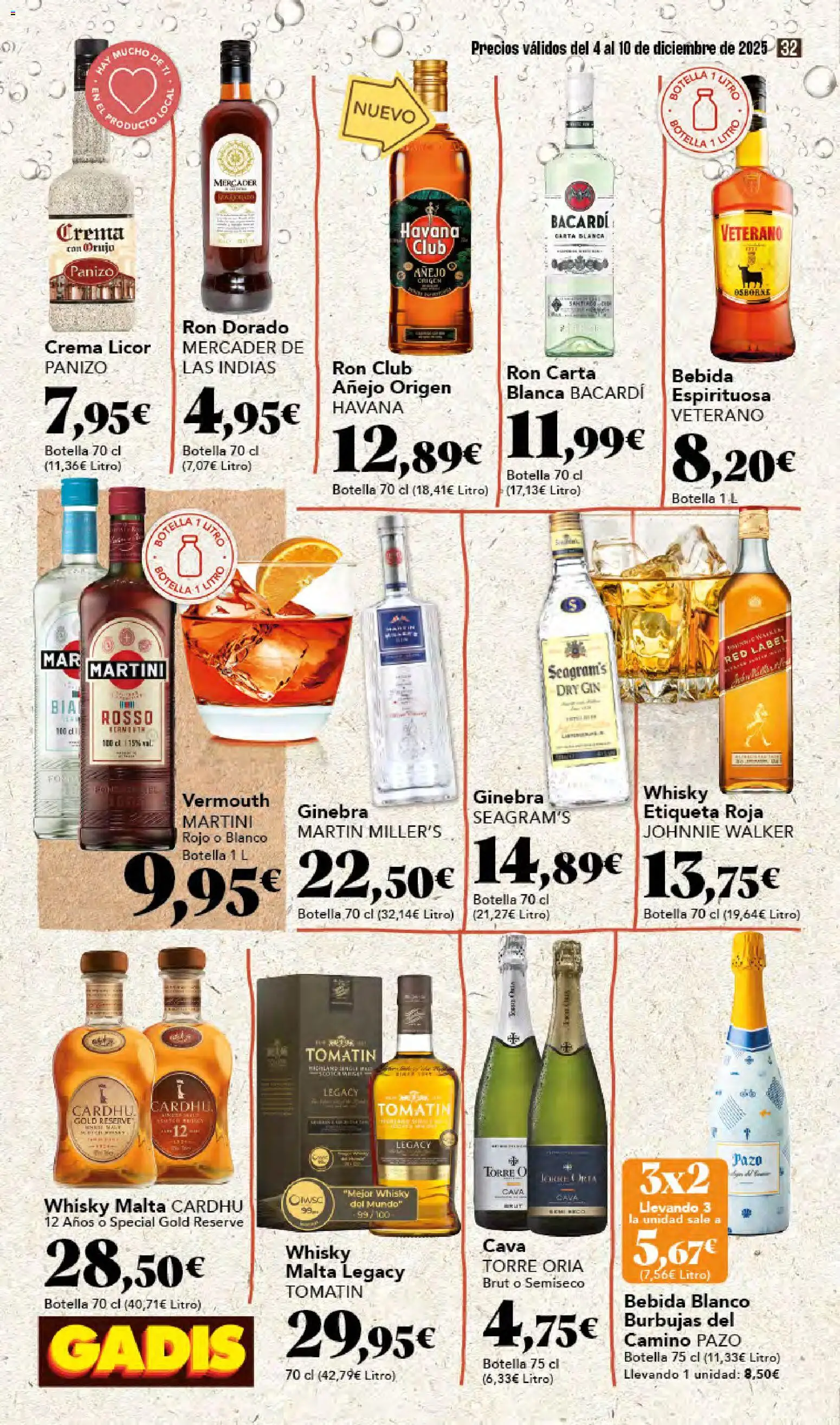 Gadis - folleto │ válido desde el 04.12.2025 | Página: 32 | Productos: Licor, Ron, Crema, Whisky