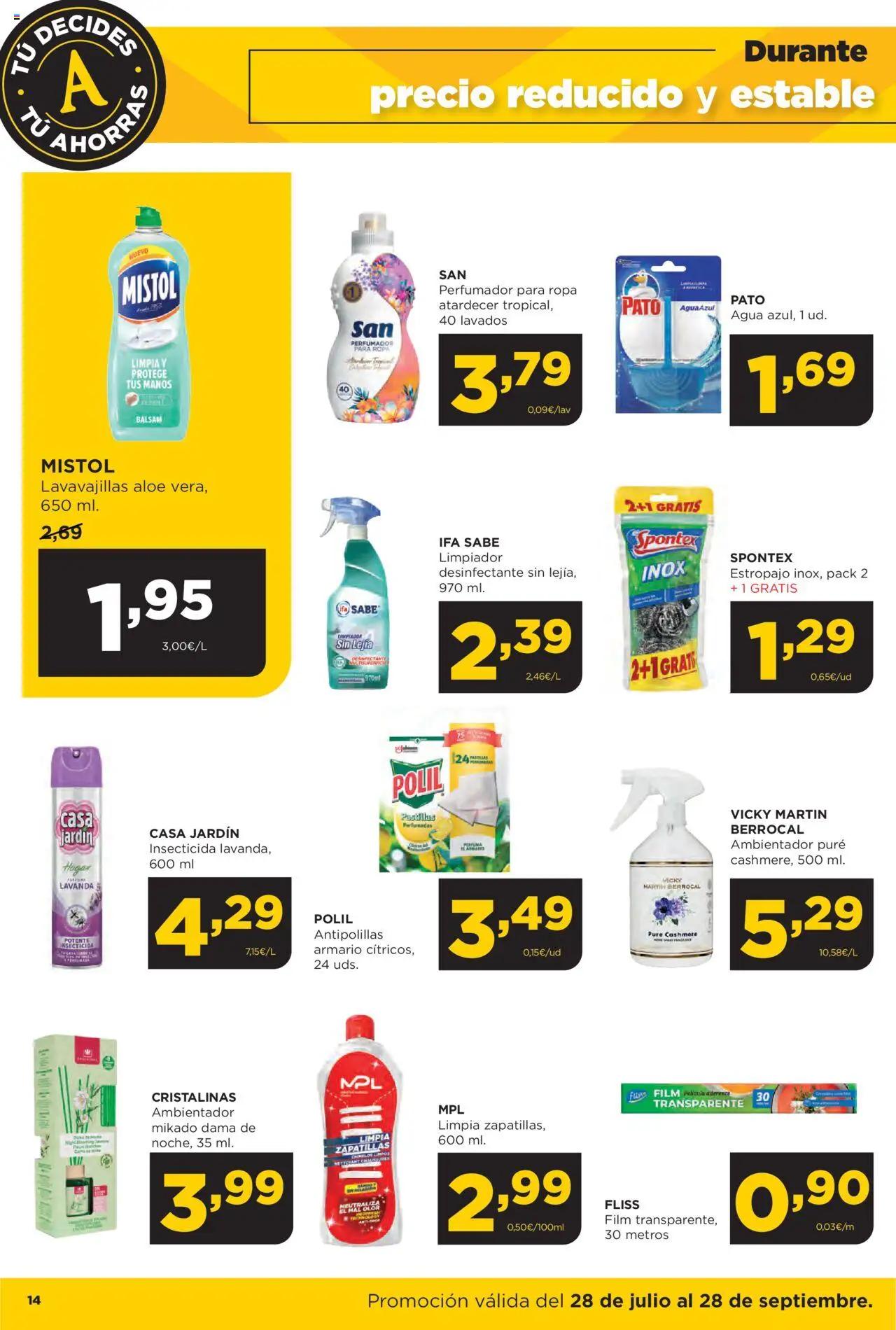 Alimerka folleto │ válido desde el 28.07.2025 | Página: 14 | Productos: Zapatillas, Ropa, Lavavajillas, Armario