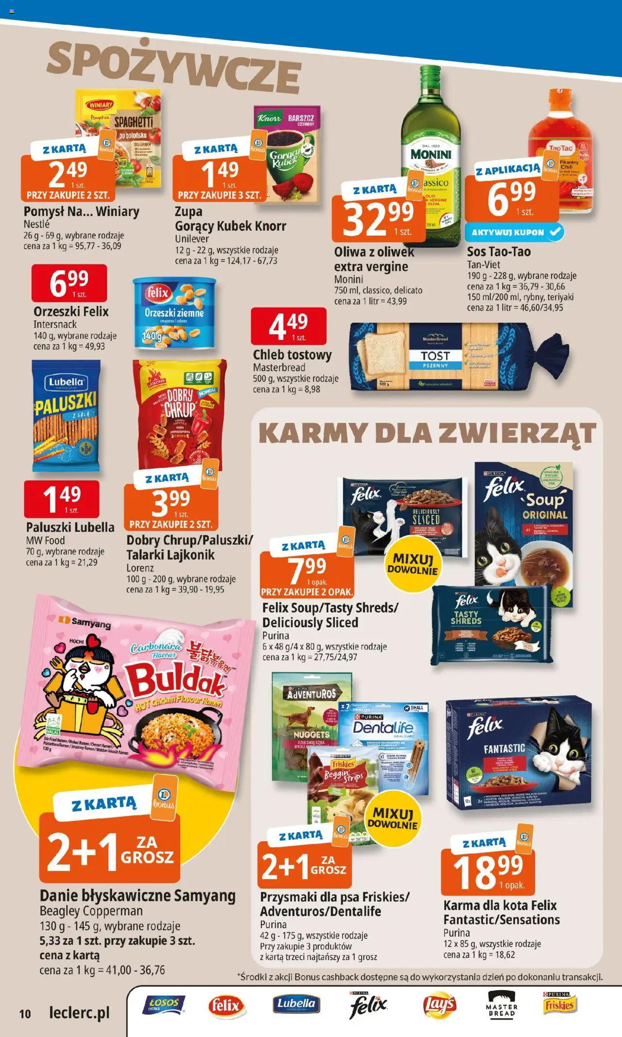 E.Leclerc Gazetka - Elbląg od 20.10.2025 | Strona: 10 | Produkty: Gorący kubek, Paluszki, Zupa, Karma dla kota