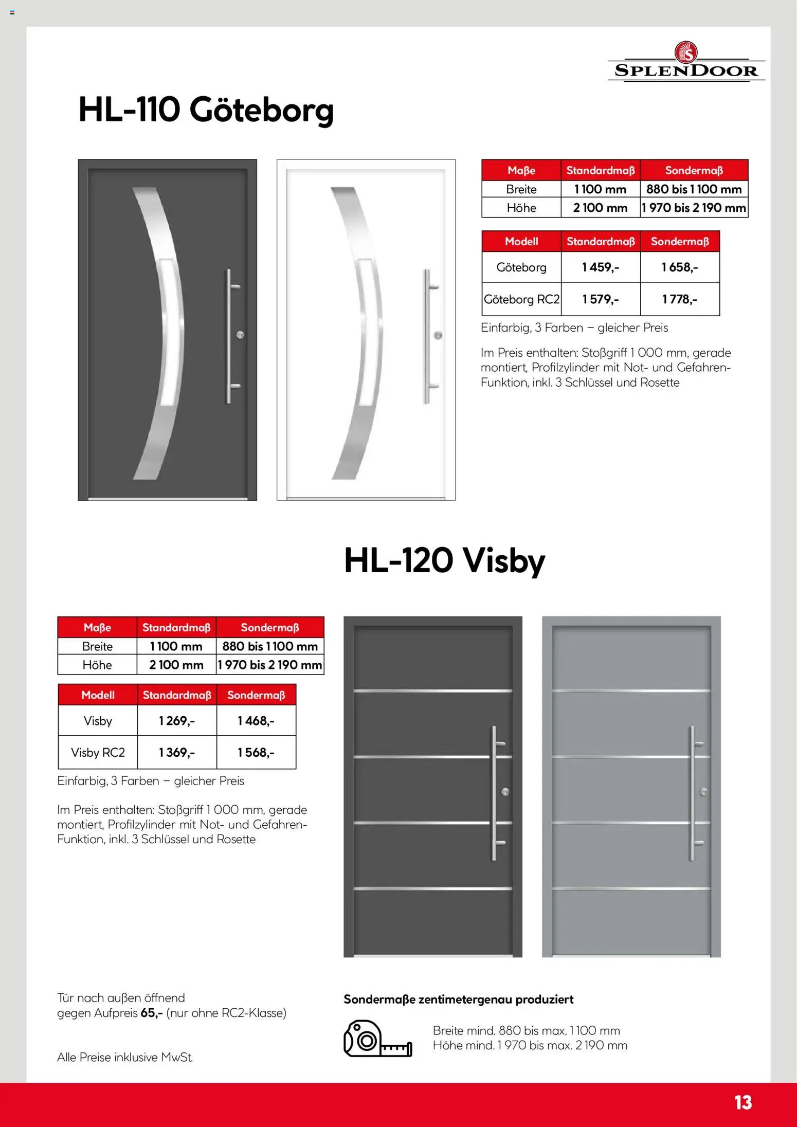 Hellweg Splendoor Innentüren Katalog – gültig ab 05.12.2025 | Seite: 13 | Produkte: Tür