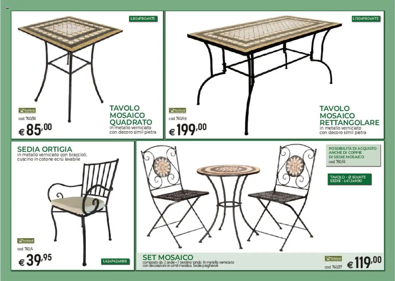 Volantino Brico OK del 03.03.2025 | Pagina: 7 | Prodotti: Tavolino, Cuscino, Tavolo, Sedia