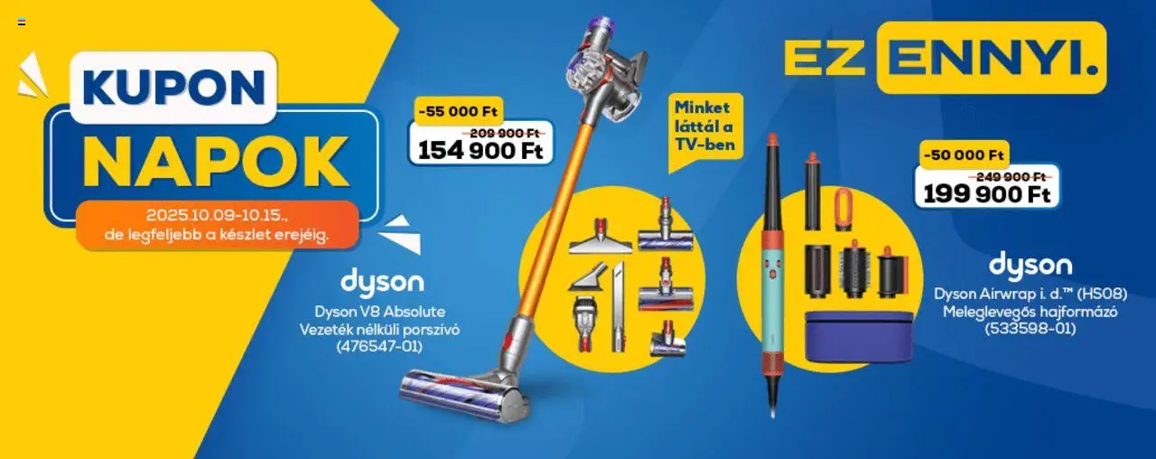 Euronics akciós ujság - amely érvényes a következő dátumtól: 09.10.2025 | Oldal: 3 | Termékek: Porszívó, Hajformázó