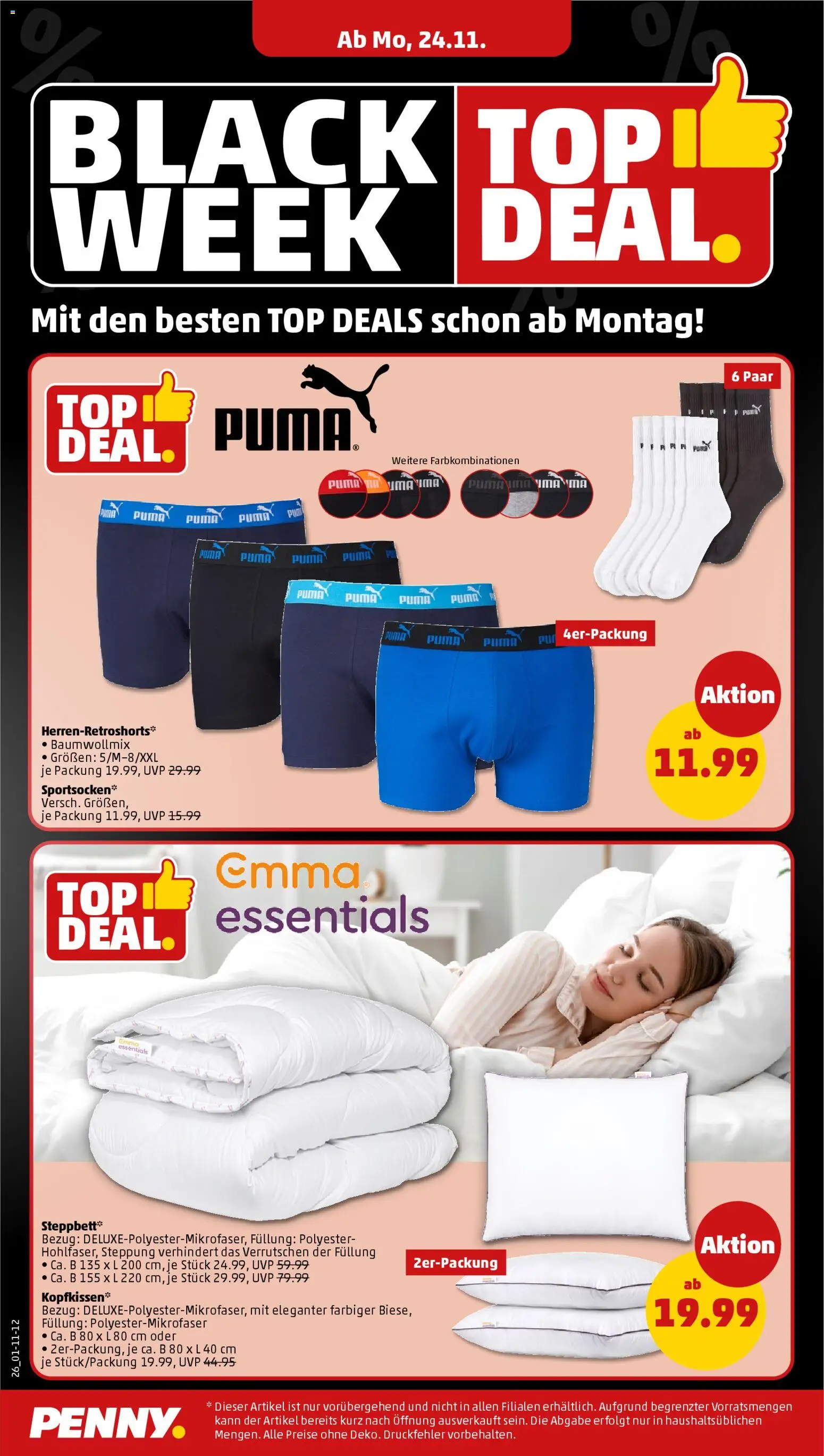 Penny - Black Friday – gültig ab 24.11.2025 | Seite: 26 | Produkte: Top, Kopfkissen