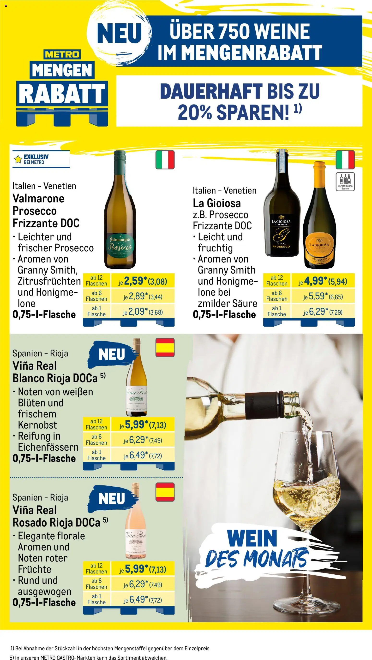 Metro Monats-Menü – gültig ab 01.04.2026 | Seite: 27 | Produkte: Prosecco, Wein