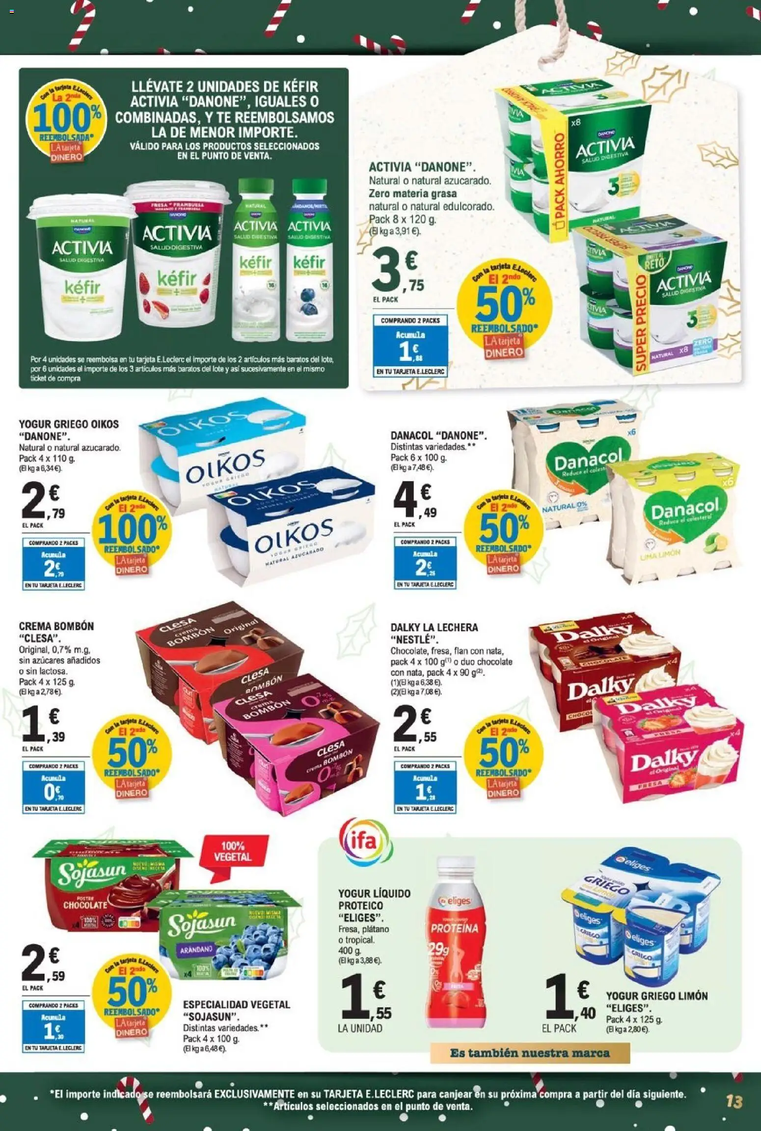 E.Leclerc folleto │ válido desde el 03.12.2025 | Página: 13 | Productos: Lima, Yogur, Μαγειρική εστία, Crema