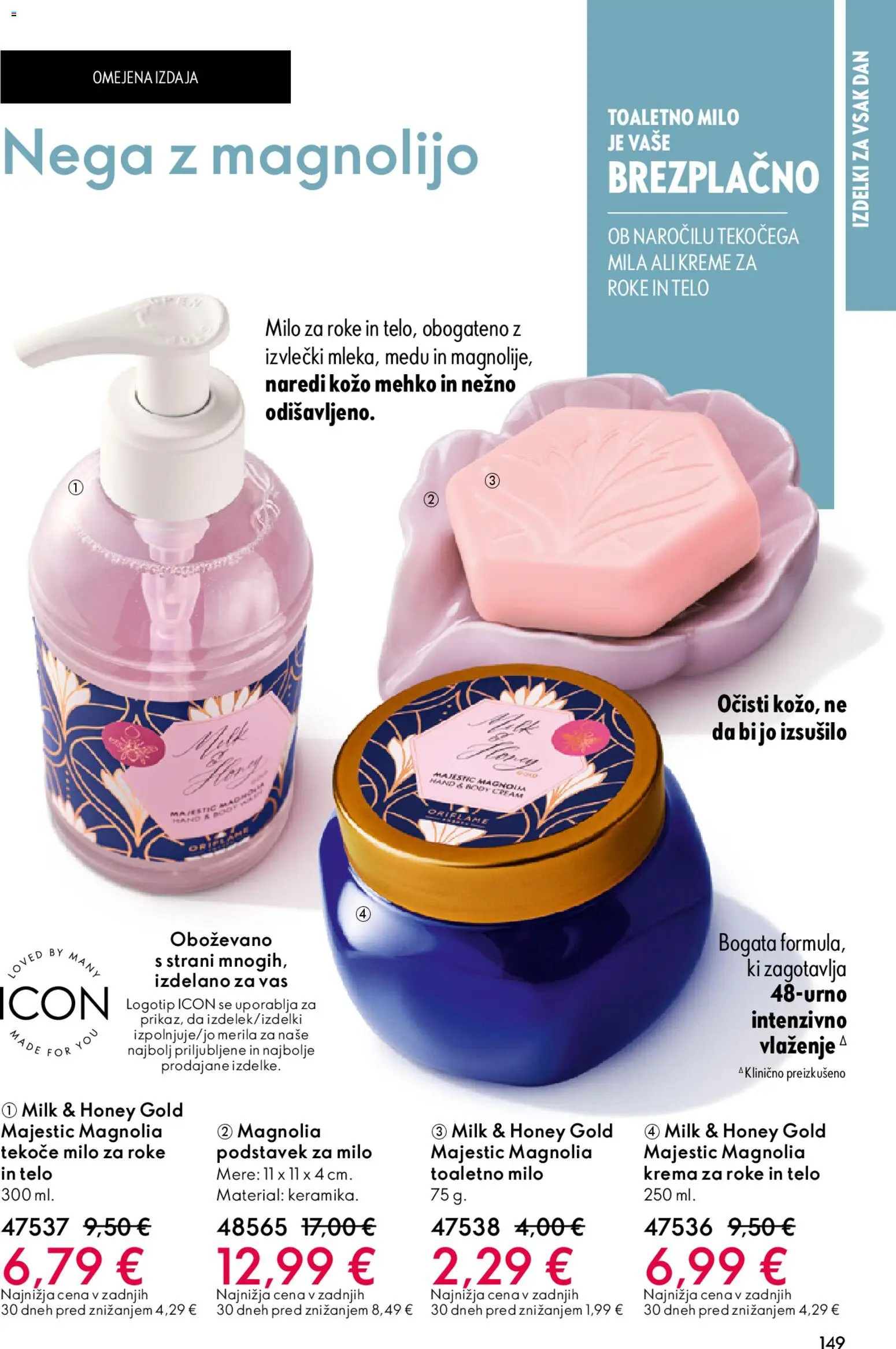 Novi Oriflame katalog ponudbe – veljaven od 31.12.2025 | Stran: 149 | Izdelki: Tekoče milo, Krema, Krema za roke, Milo