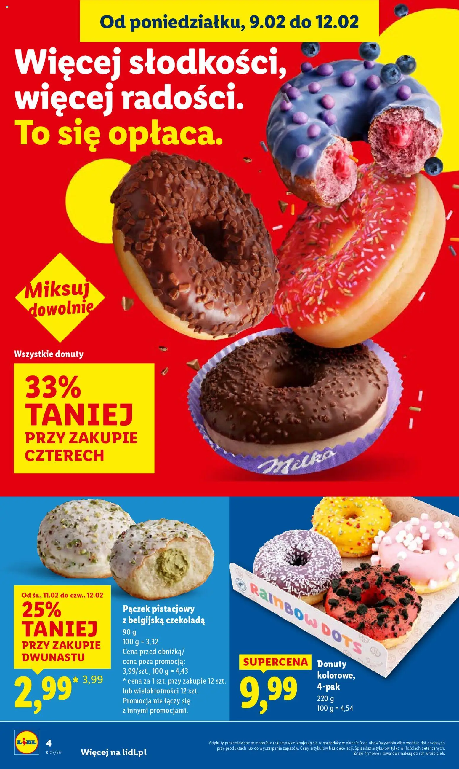 Lidl Gazetka od 12.02.2026 | Strona: 4 | Produkty: Milka, Donut, Czekolada