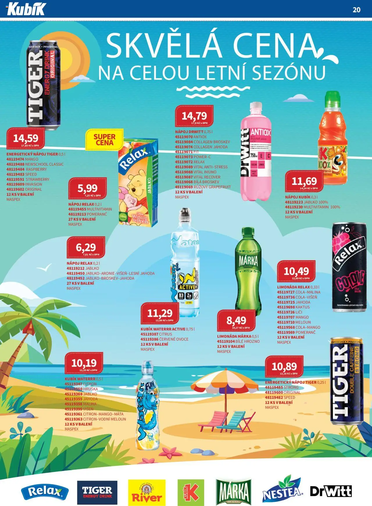 Kubík leták - Velkoobchod 06/2025 od 01.06.2025 | Strana: 20 | Produkty: Meloun, Energetický nápoj Tiger, Ovoce, Energy drink
