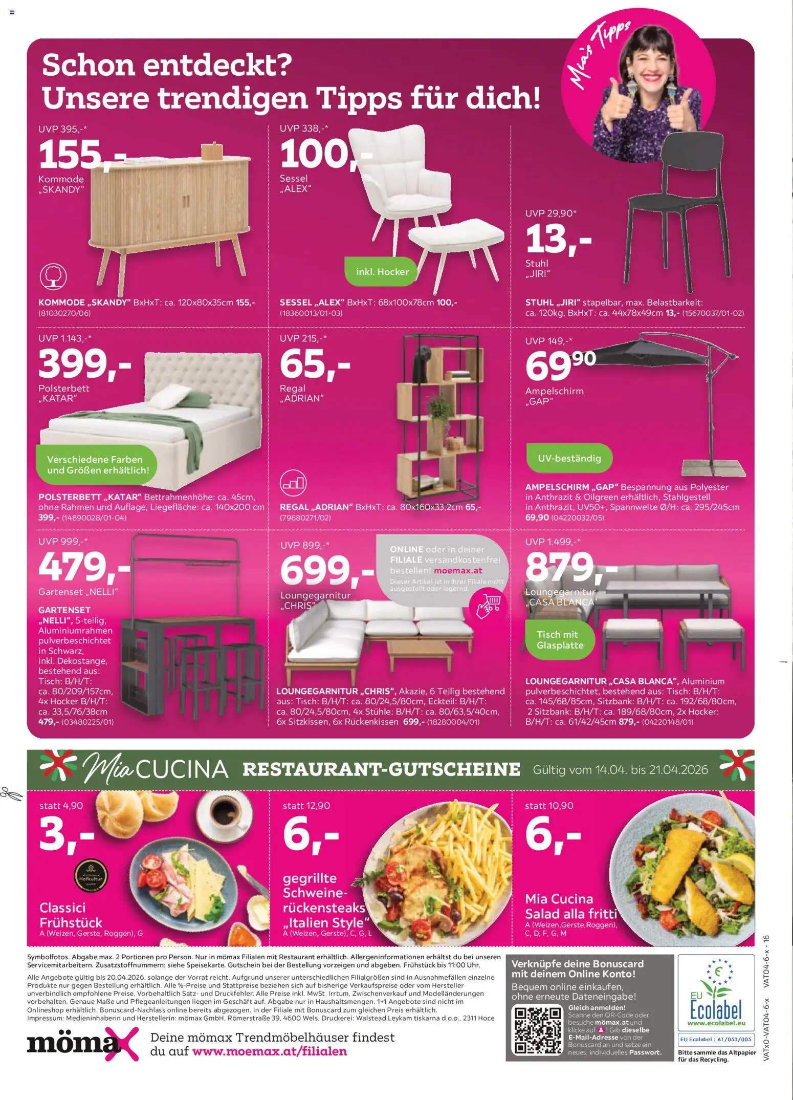 Mömax Prospekt aktuell gültig ab 14.04.2026 | Seite: 16 | Produkte: Sessel, Regal, Tisch, Stuhl