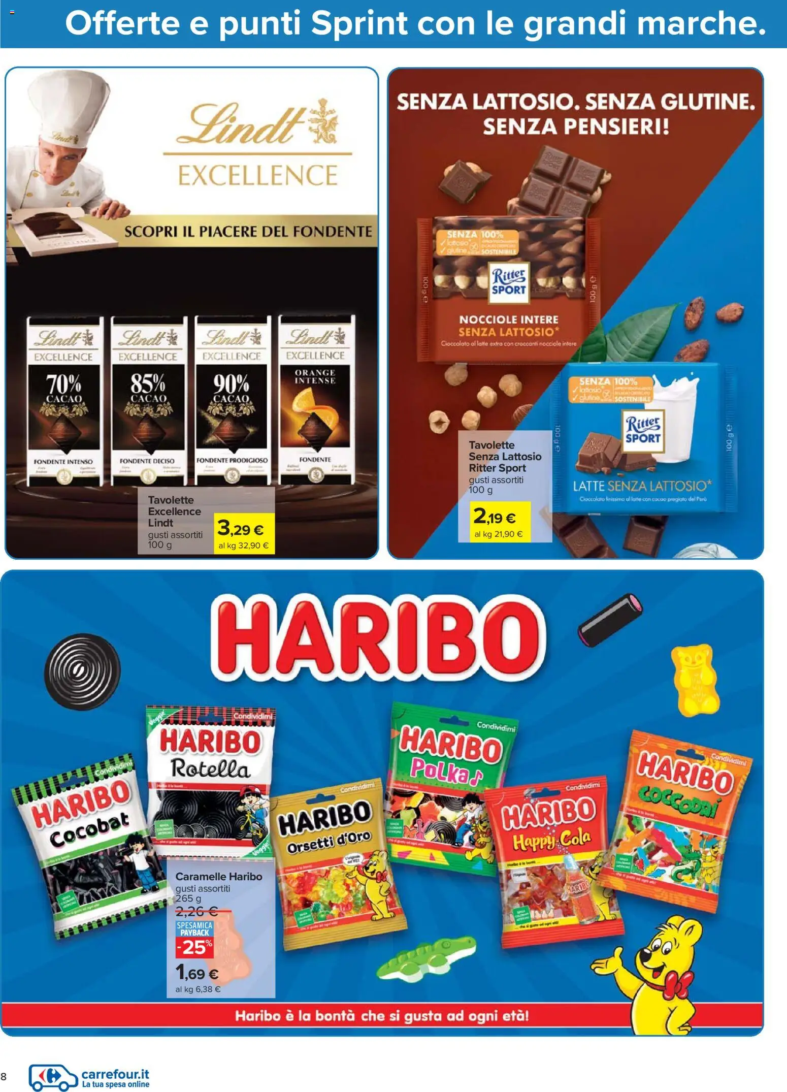 Volantino Carrefour del 07.04.2026 | Pagina: 8 | Prodotti: Cioccolato, Latte, Nocciole, Cacao